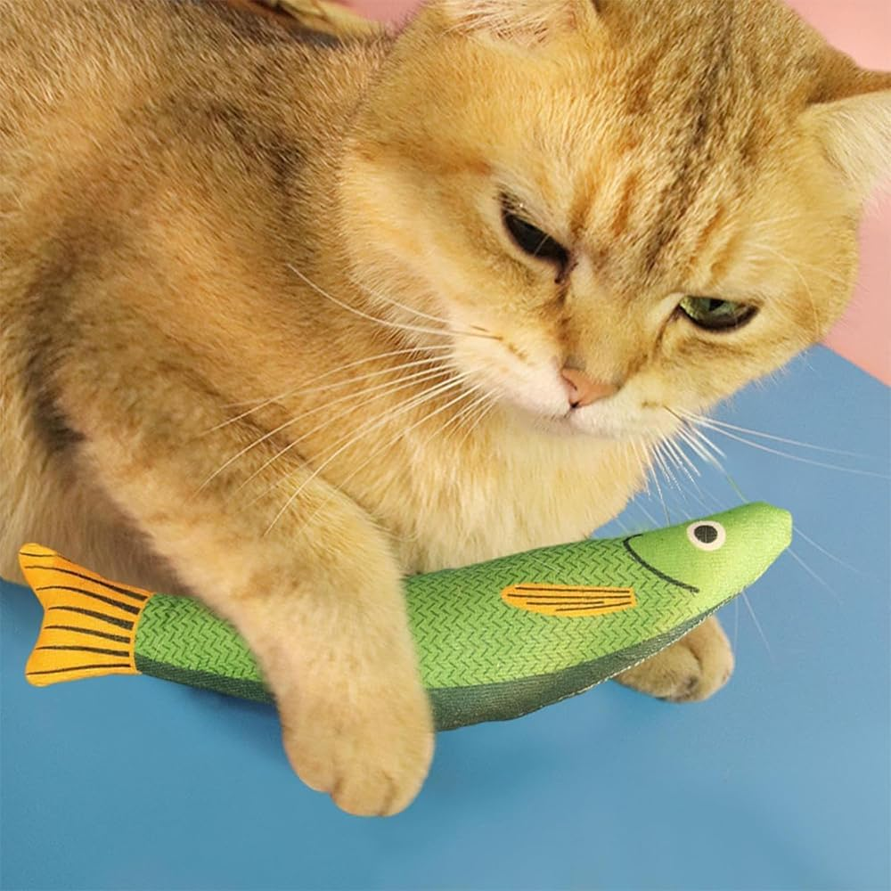 Sarini 2 Pack Catnip to Ys Saury Fish,Catnip Crinkle Sound to Ys for Indoor Adult Kitten,Interactive to Y for Cat Chew to Ys for All Breeds