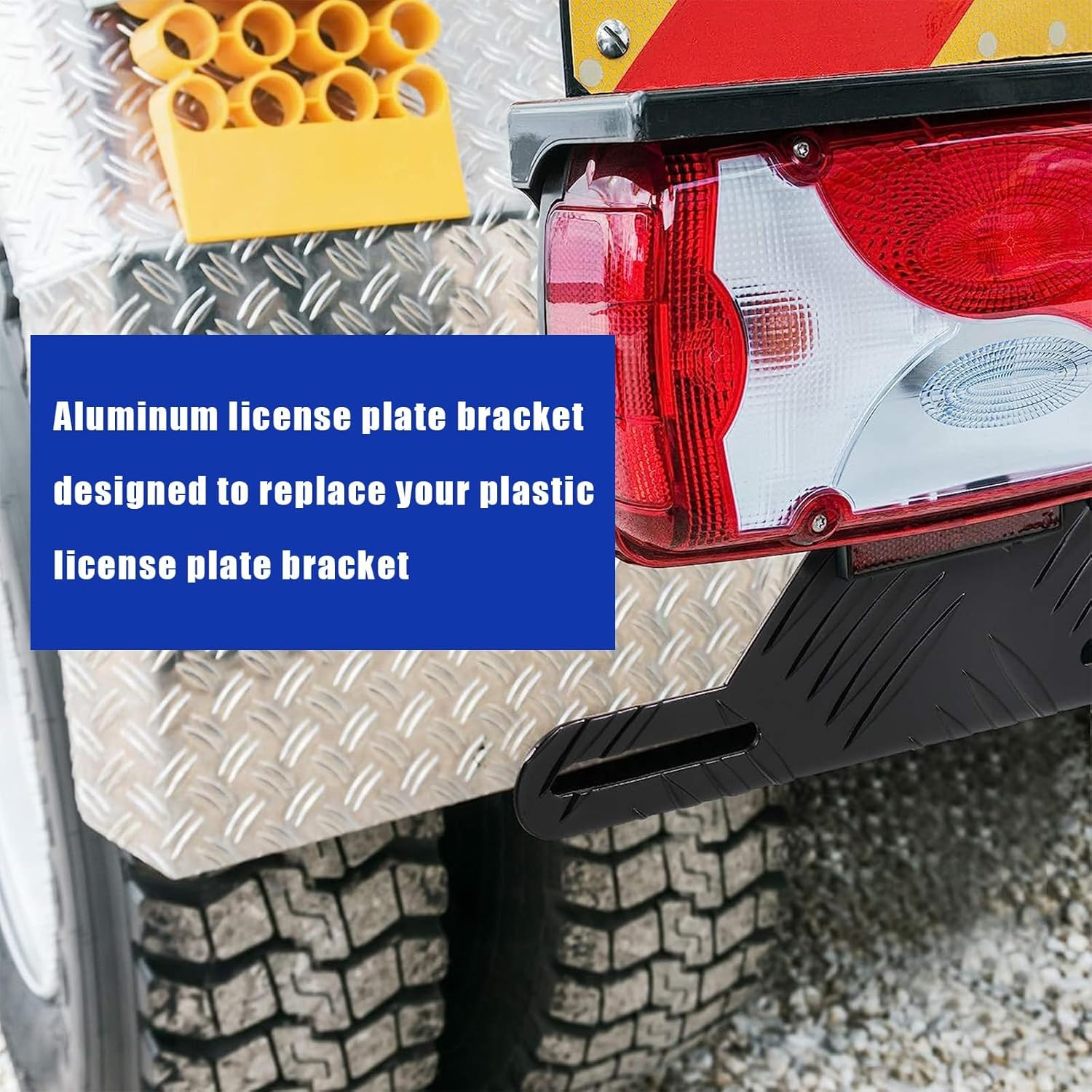 Aluminum License Plate Light Bracket, Auto License Plate Holder Bracket with Light Mount, Universal Vehicle Accessories for Mounting Bracket Trailers, Trucks, Cars (1 PC, Black) image number 1