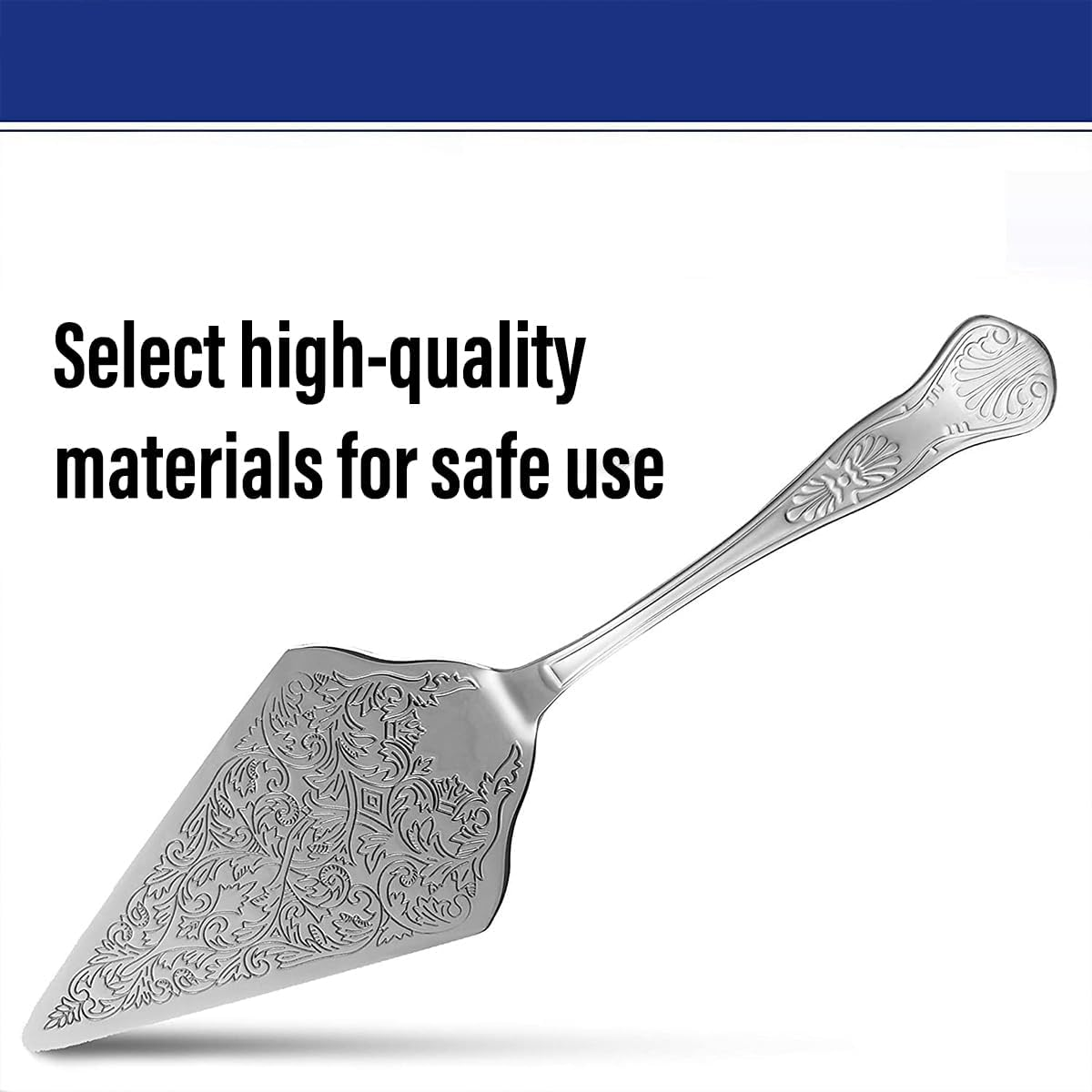 AIMALL Stainless Steel Cake Knife and Server Set 13.46In & 11.37In for Dessert Pastry Cutting and Serving &ndash; Elegant Engraved Utensils with Ergonomic Handle image number 1