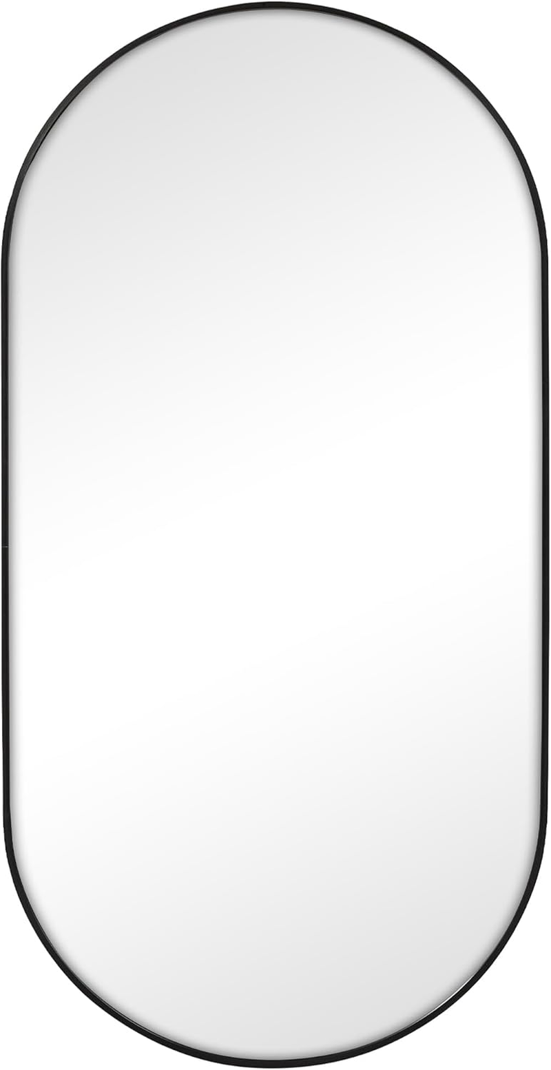Cooper & Co. Zoe 90Cm Oval Aluminium Mirror Black