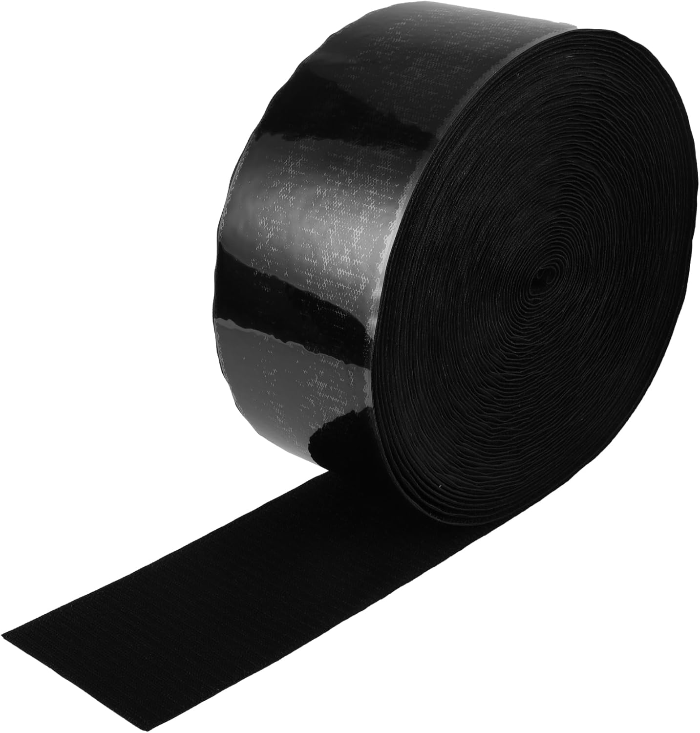X AUTOHAUX 1 Pcs Hook and Loop Tape Adhesive Back Single Sided Adhesive Back Home Office Phone Mount Adhesive Tape Black 82.02Ftx4.33" image number 1