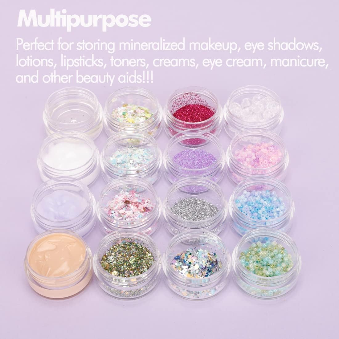 100Pcs Makeup Sample Jars Cream Jars, 5Ml Sample Containers Travel Cosmetic Container, Clear Lip Balm Containers Cosmetic Jars with Lids for Makeup Beauty Products Face Creams DIY Making (5ML) image number 3