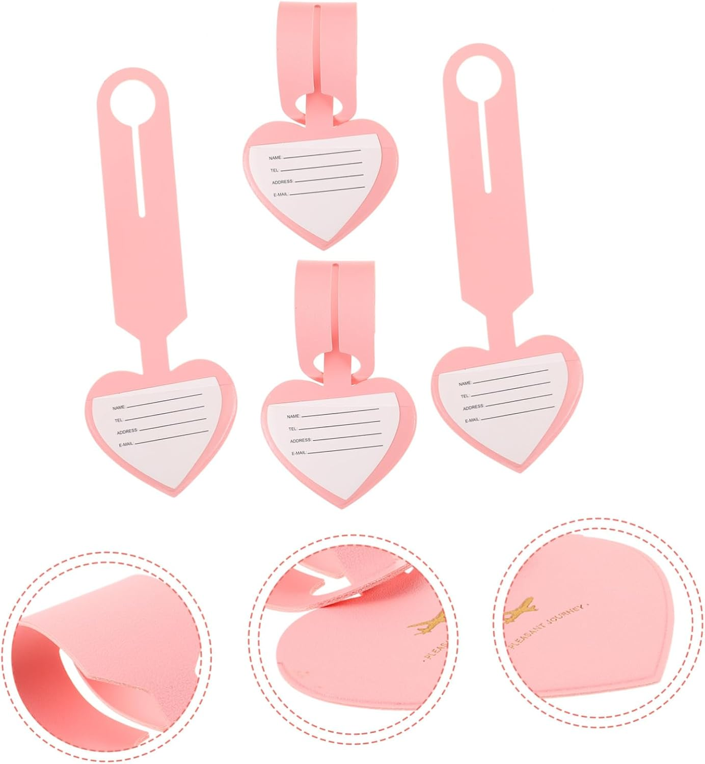 CATIEBYE 4Pcs Luggage Tags Labels Travel Suitcase Tags for Suitcase Name Id Card Holder image number 5