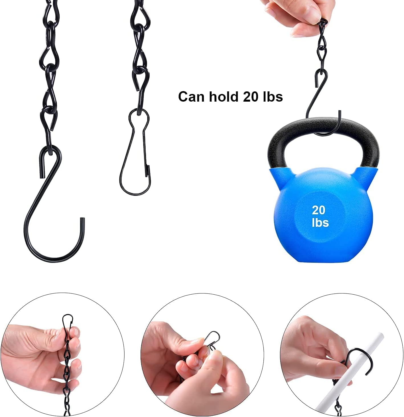 Hanging Chains for Plants Flower Pot Basket Chains Replacement Chain Hangers for Lanterns, Bird Feeders, Planters and Other Ornaments (35) image number 3