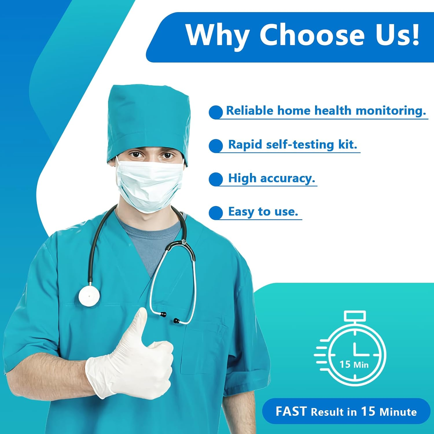 Helicobacter Pylori (H. Pylori) Home Test Kit - Fast and Accurate, 2 Tests Included, Self-Test at Home, Results in 10-15 Minutes, No Lab Visit Required &mdash; Model #11 image number 2