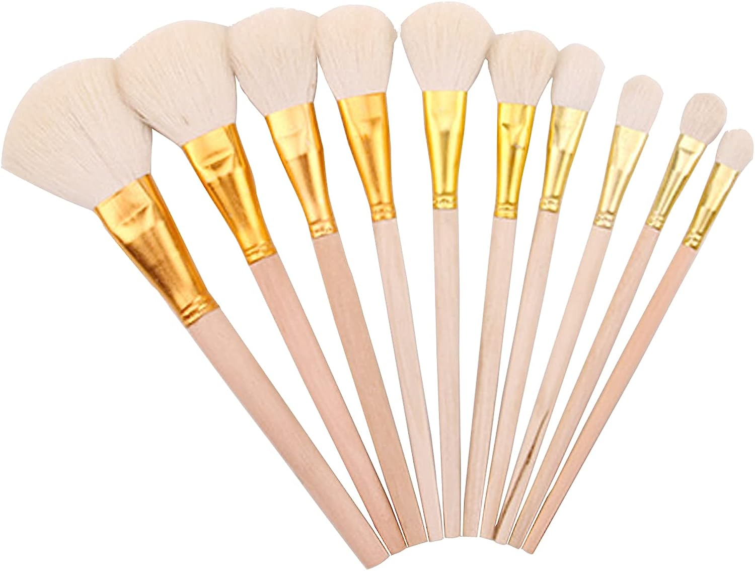 10Pcs Gilding Brush Pen Set, Gold Leaf Sweeper Paint Brush, Goat Hair Pen for Foil, Leaf Sheets, Flakes, Art Crafts Supplies image number 2