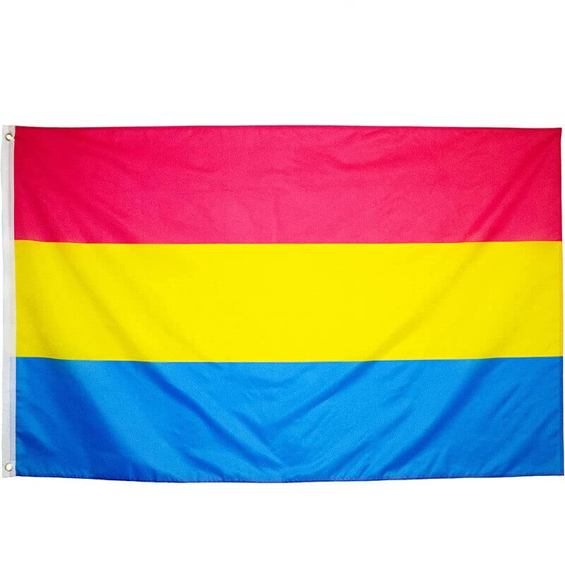 AIMALL Pansexual LARGE Flag 150X90Cm Pan Sexual LGBT Lesbian Gay Rainbow Mardi Gras New image number 3