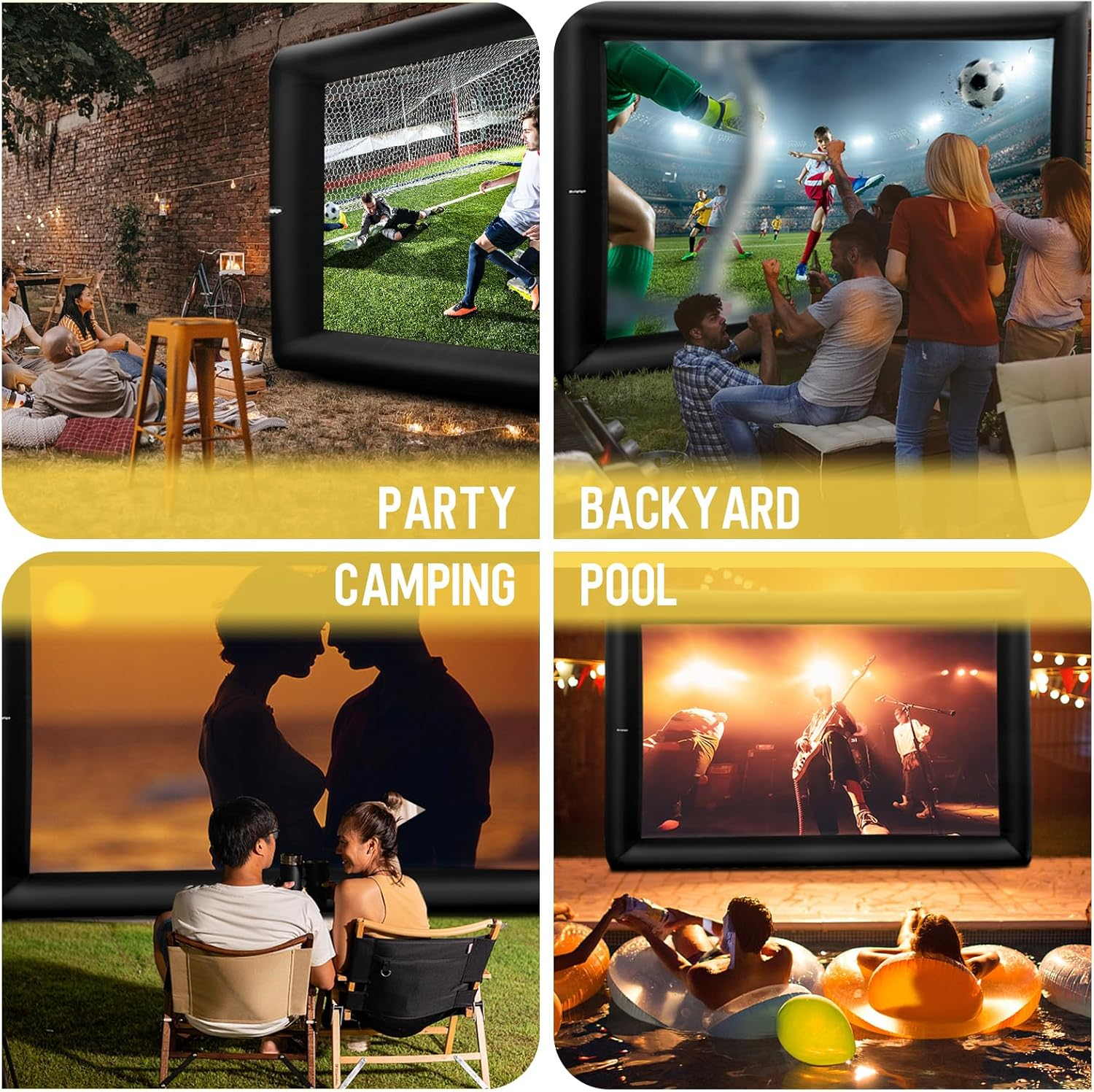 23 FT Inflatable Projector Screen Outdoor Inflatable Movie Screen Outdoor with Air Blower & Storage Bag,Front and Rear Projection for Backyard Movie Night,Tv Football Games Screening image number 5