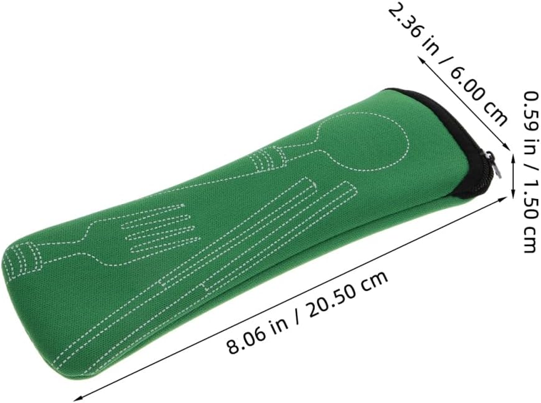 Garneck 4Pcs Portable Cutlery Storage Pouch: Multi-Function Flatware Utensil Bag for Outdoor Travel Camping Dinnerware Carrying Case for Fork Spoon Knife Chopsticks image number 2