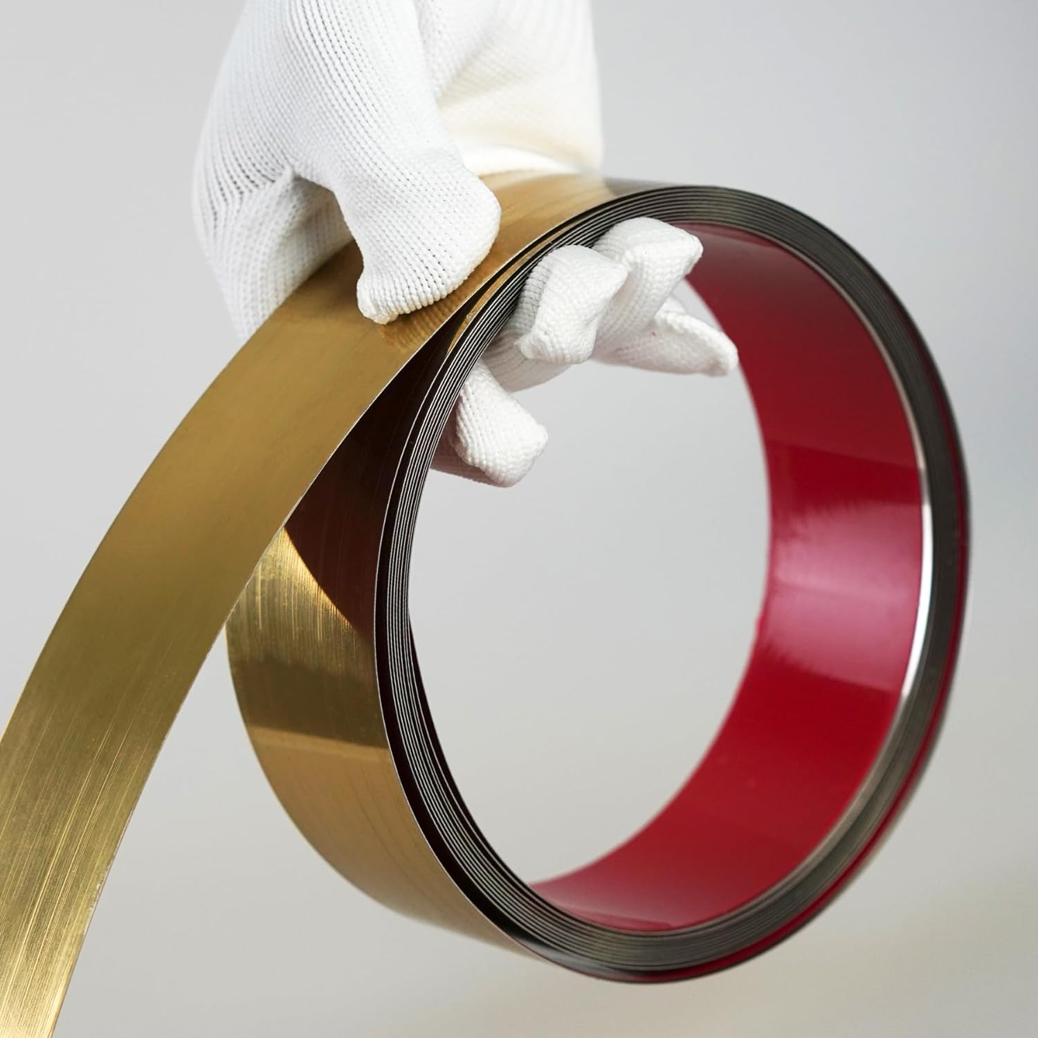 Hungbak Peel and Stick Metal Trim, Flexible Stainless Steel Molding for Wall, Fireplace, Mirror Frame, Craft and Home Decoration (Shiny Gold, 12M X 5Cm) image number 6