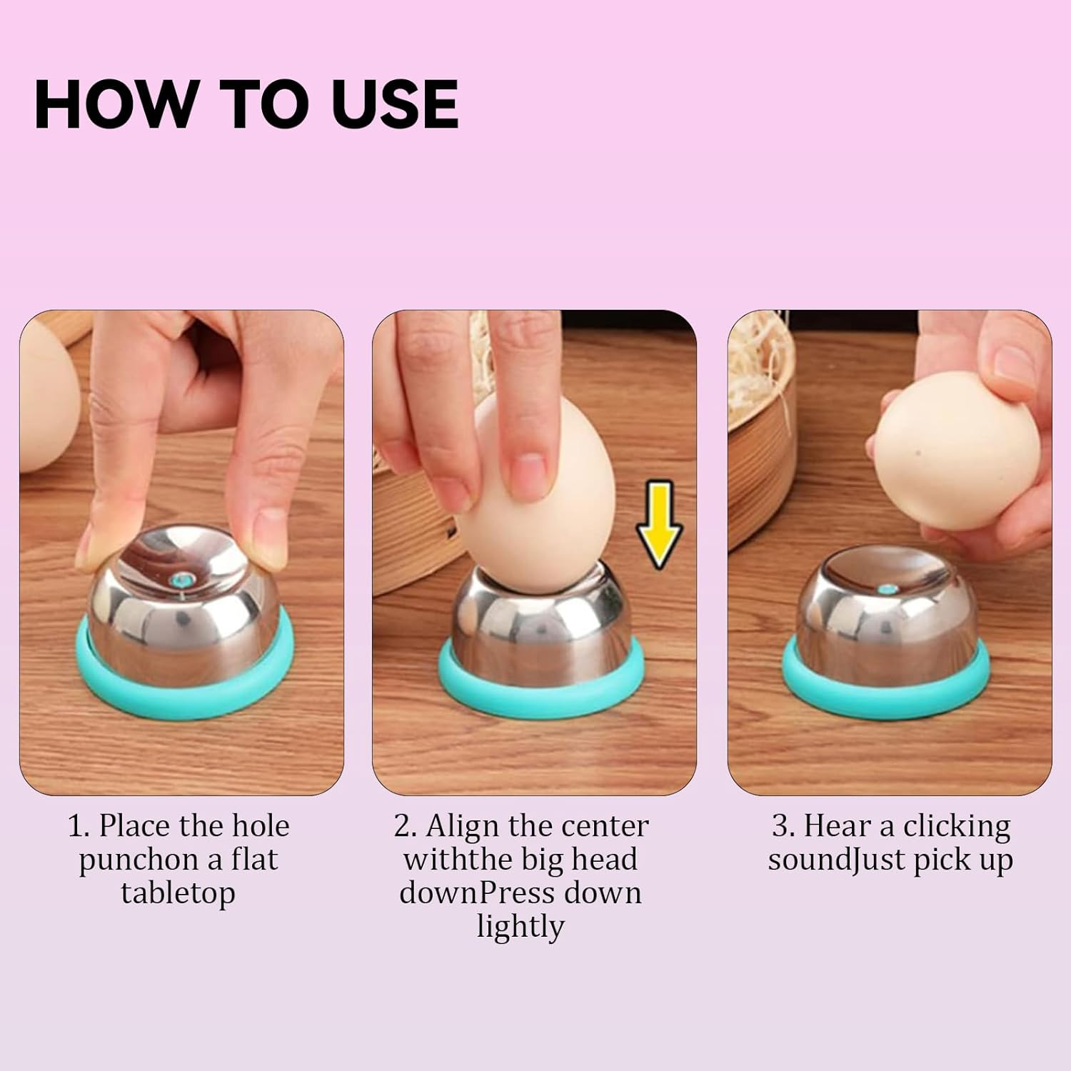Stainless Steel Egg Piercer for Hard Boiled Eggs - Professional Hole Puncher Kitchen Tool with Non-Slip Base, Dishwasher Safe & Rust-Proof, Perfect for Baking, Cooking & Egg Decoration image number 5