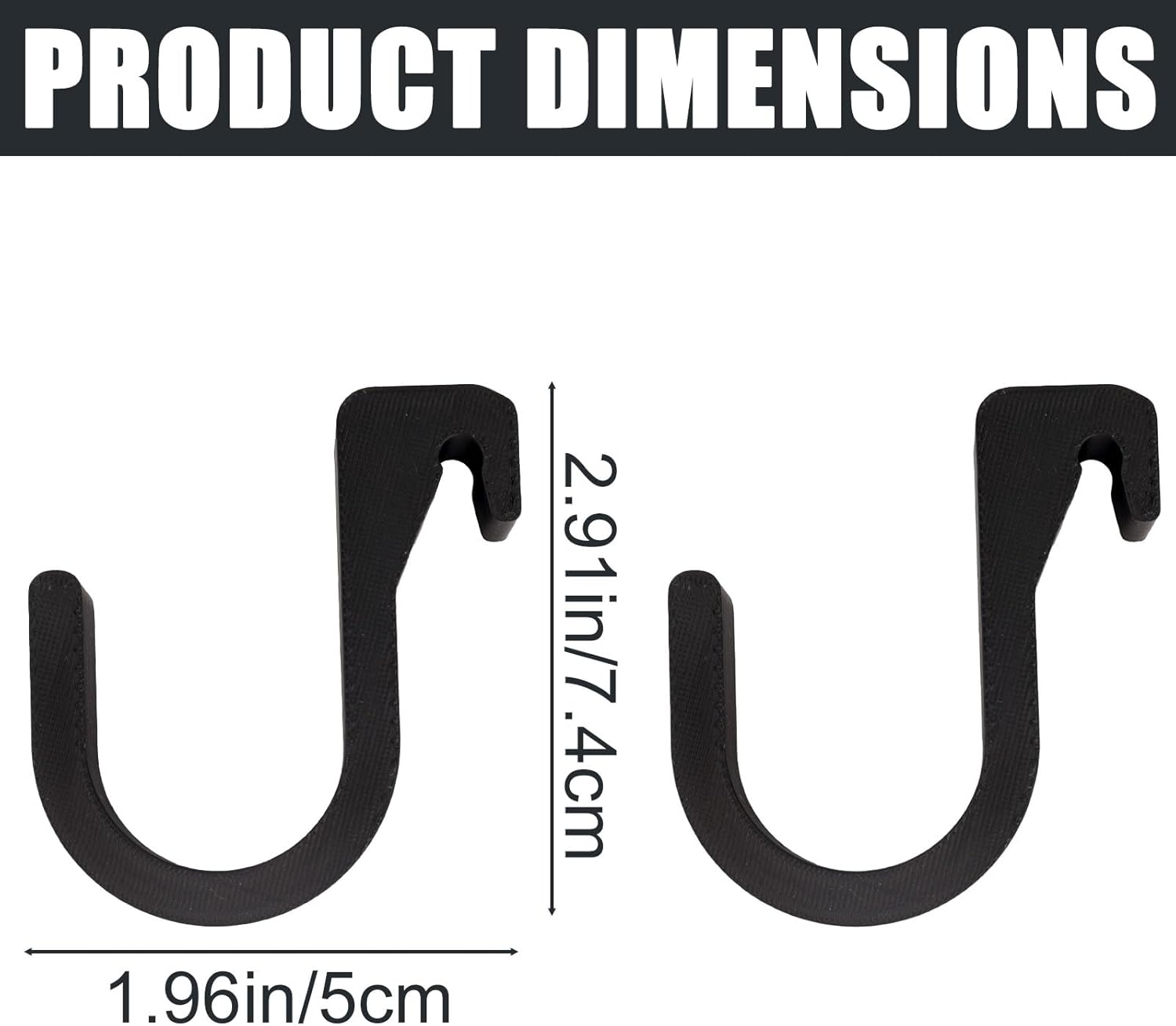 2Pcs Black Car Umbrella Hooks, Universal Car Umbrellas Holders Storage Hookclip Seat Headrest Hooks for Any Vehicle image number 2