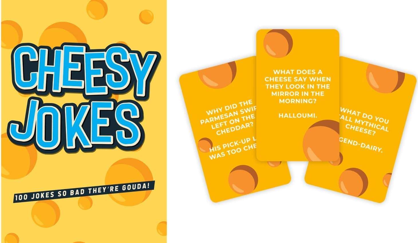 Gift Republic Cheesy Jokes Card Game, 100 Hilarious Pun Cards for Adults and Teens, Family Friendly Party Entertainment, Fun Joke Set for Game Nights, Travel, Holidays, Office or Home image number 2