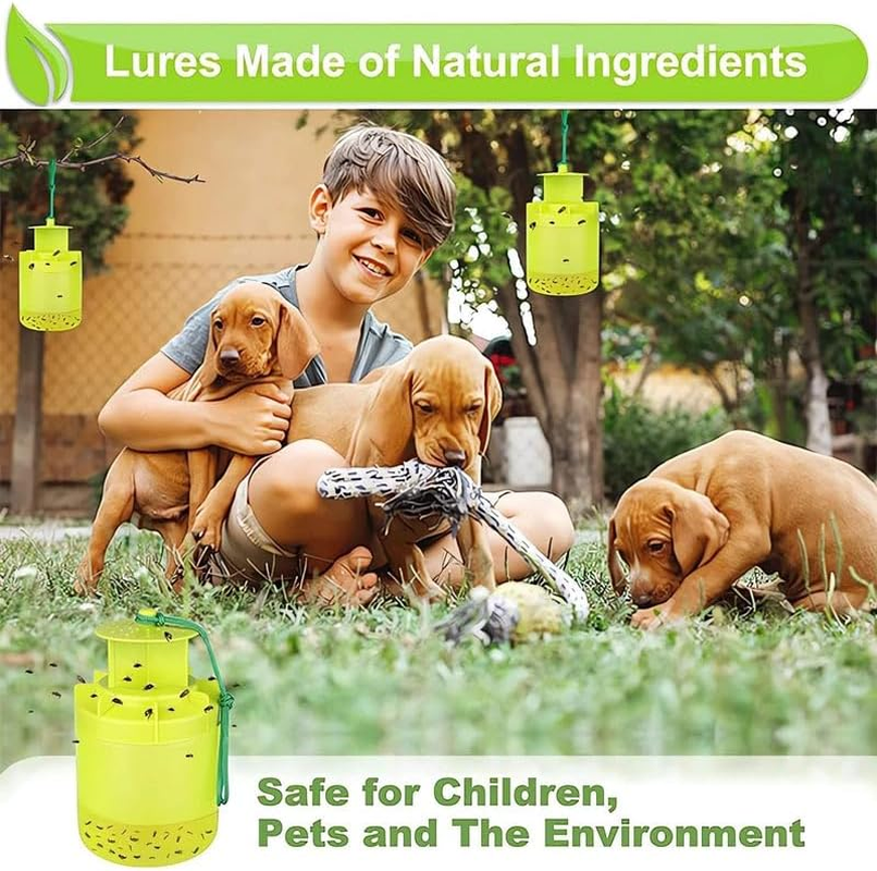 Leona Co Outdoor Fly Trap Environmentally Safe, Best Fly Catcher with Attractant for Gardens, Patios & Farms &ndash; Safe for Pets & Wildlife image number 3