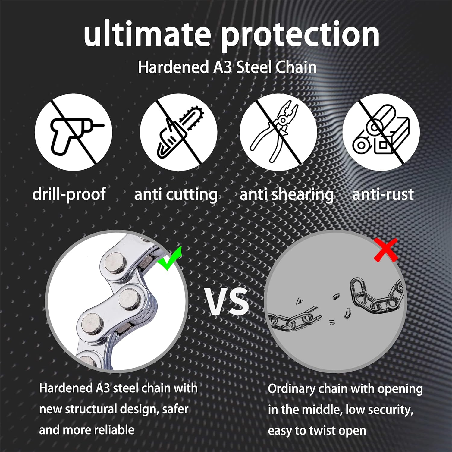 Scooter Lock,Bike Chain Lock,Electric Scooter Locks anti Theft for Electric Scooter Segway,Ninebot,Xiaomi, Razor and Bicycle Lock Cable Accessories, (Lfw_Lock) - Chain Lock image number 2