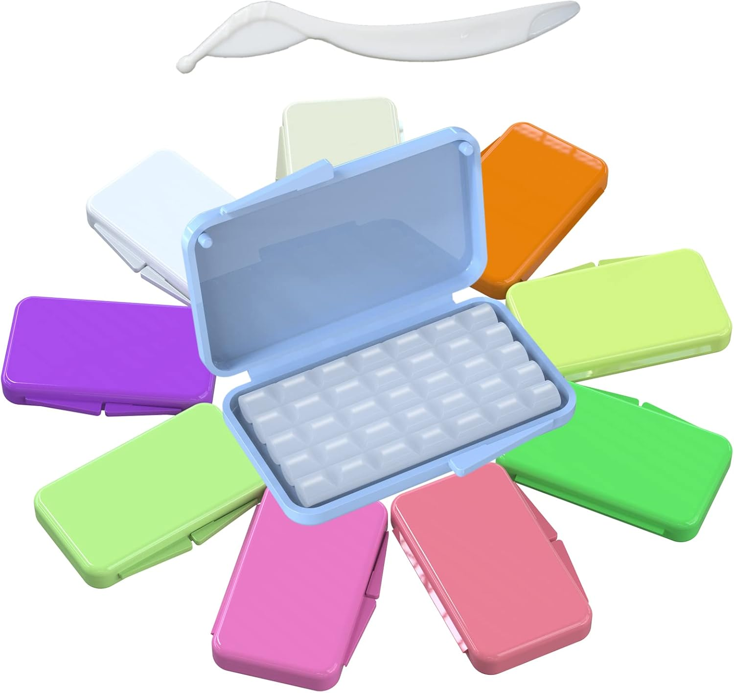 ARGOMAX Orthodontic Wax for Braces - Food Grade Dental Wax with Colorful Storage Box, 10 Packs (50 Strips) for Braces Wearers image number 4