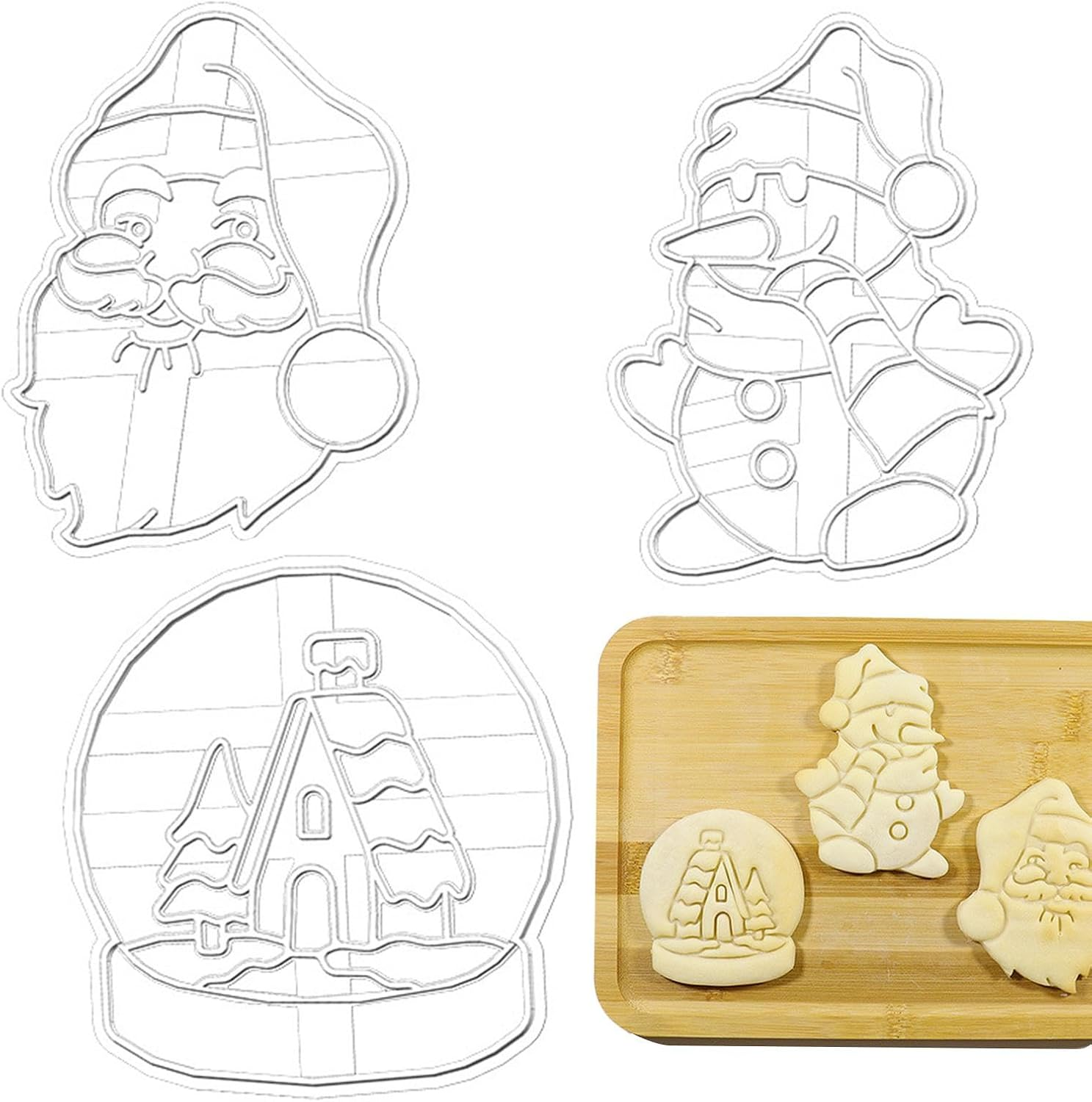 Christmas Cutter - Christmas Cutter | Baking Shaped Non-Stick Cutter, Reusable Snowball Cutter for Christmas Baking image number 6