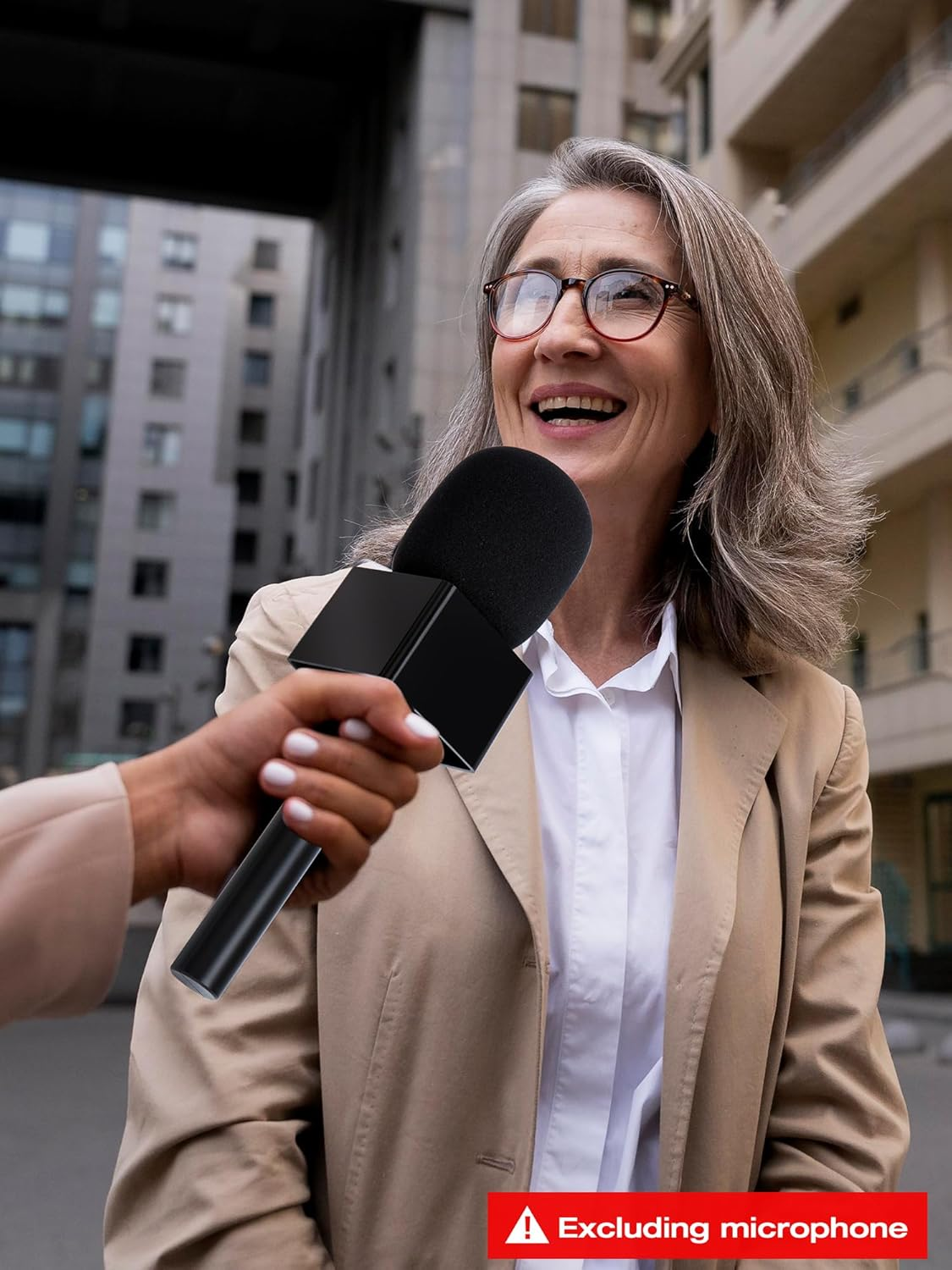 SUNMON Mic Handle for Rode Wireless GO I/Ii/Pro DJI Mic 1/2,Rode Interview Microphone Adapter Handheld with Interview Cube Box image number 1