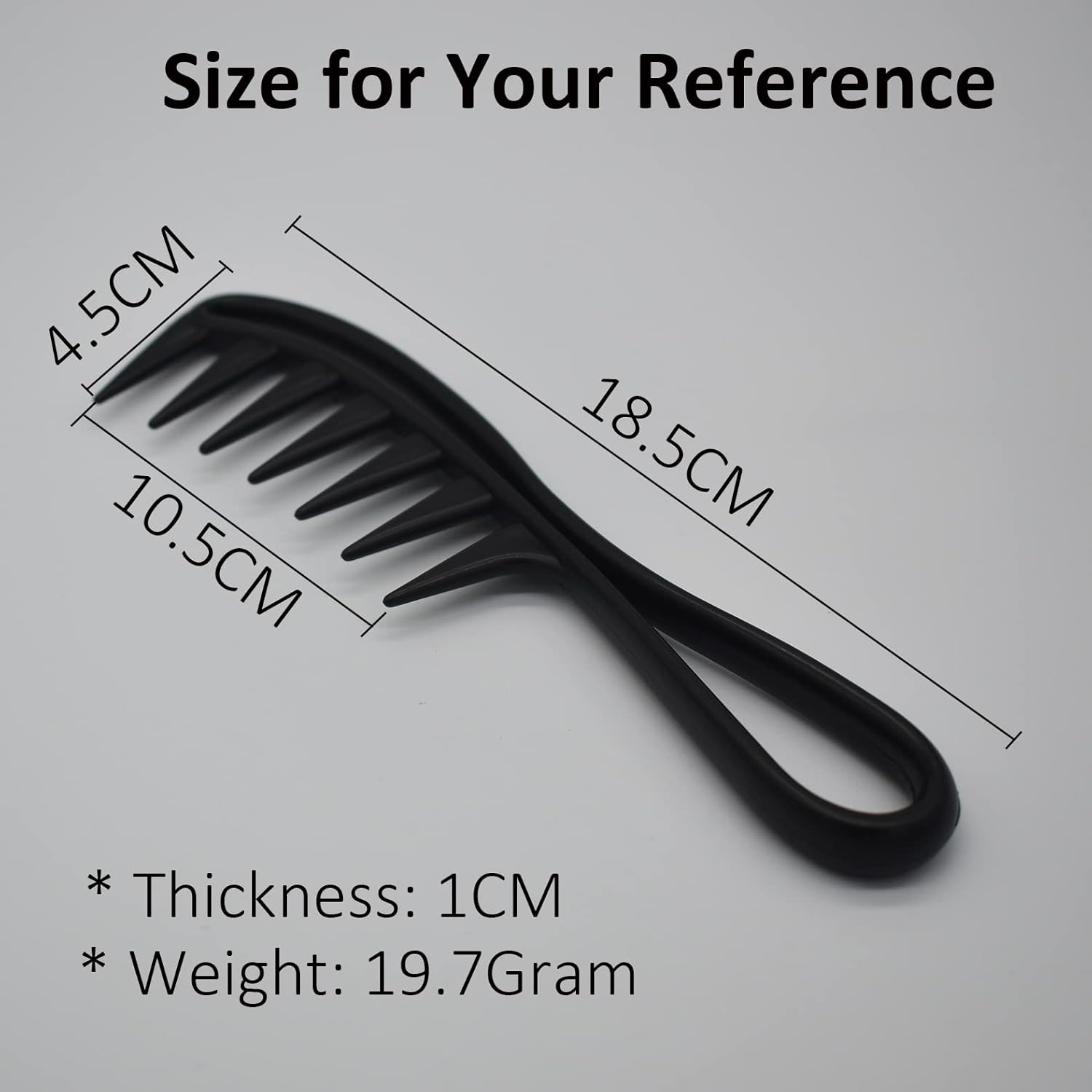 Professional Wide Tooth Shark Combs, Curly Hair Comb, Afro Hair Comb, Large Hairdressing Comb for Salon Barber Comb Hair Styling Comb, Black image number 2