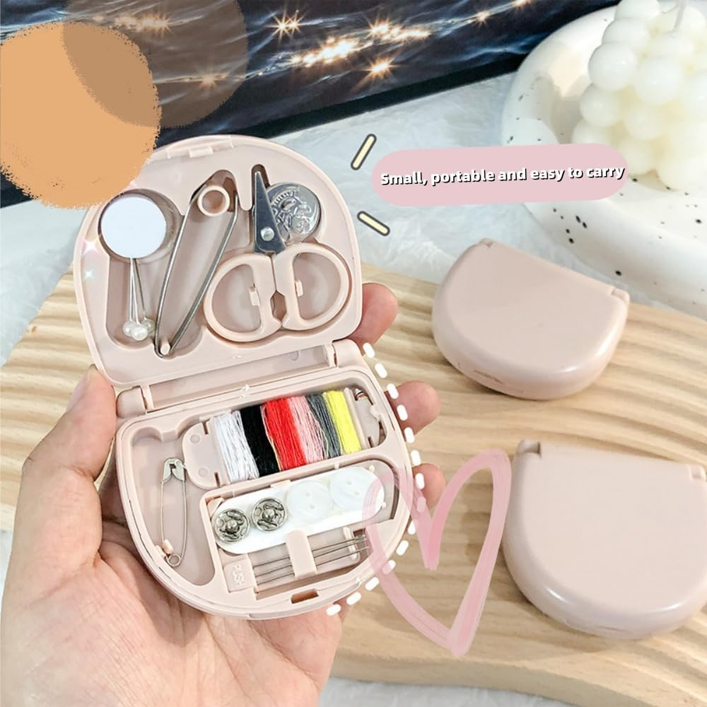 2 Pieces Mini Travel Sewing Kit Basic Portable Emergency Sewing Repair Kit in Bulk with Threads Scissors Needles for Beginner