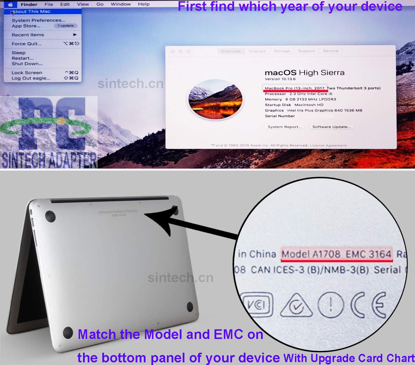 Sintech M.2 NGFF Nvme SSD Card for Upgrade Mac Mini Late 2014 Year A1347 MEG Series image number 6