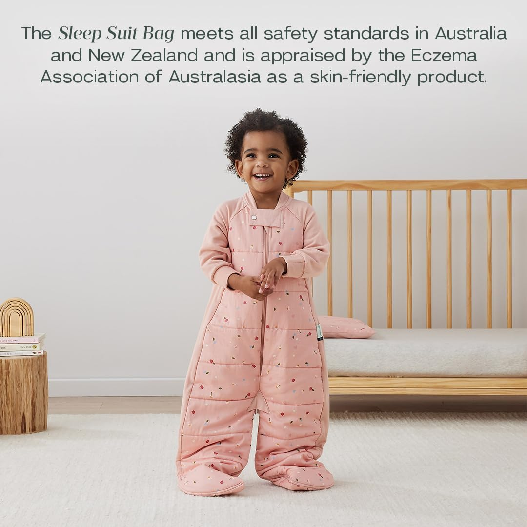 Ergopouch Sleep Suit Bag 2.5 TOG &ndash; 4&ndash;6 Years &ndash; Daisies Print &ndash; 400 Thread Count Organic Cotton &ndash; Converts to Sleep Suit with Legs &ndash; Sleeping Bag & Suit in One &ndash; for Infants, Toddlers & Kids