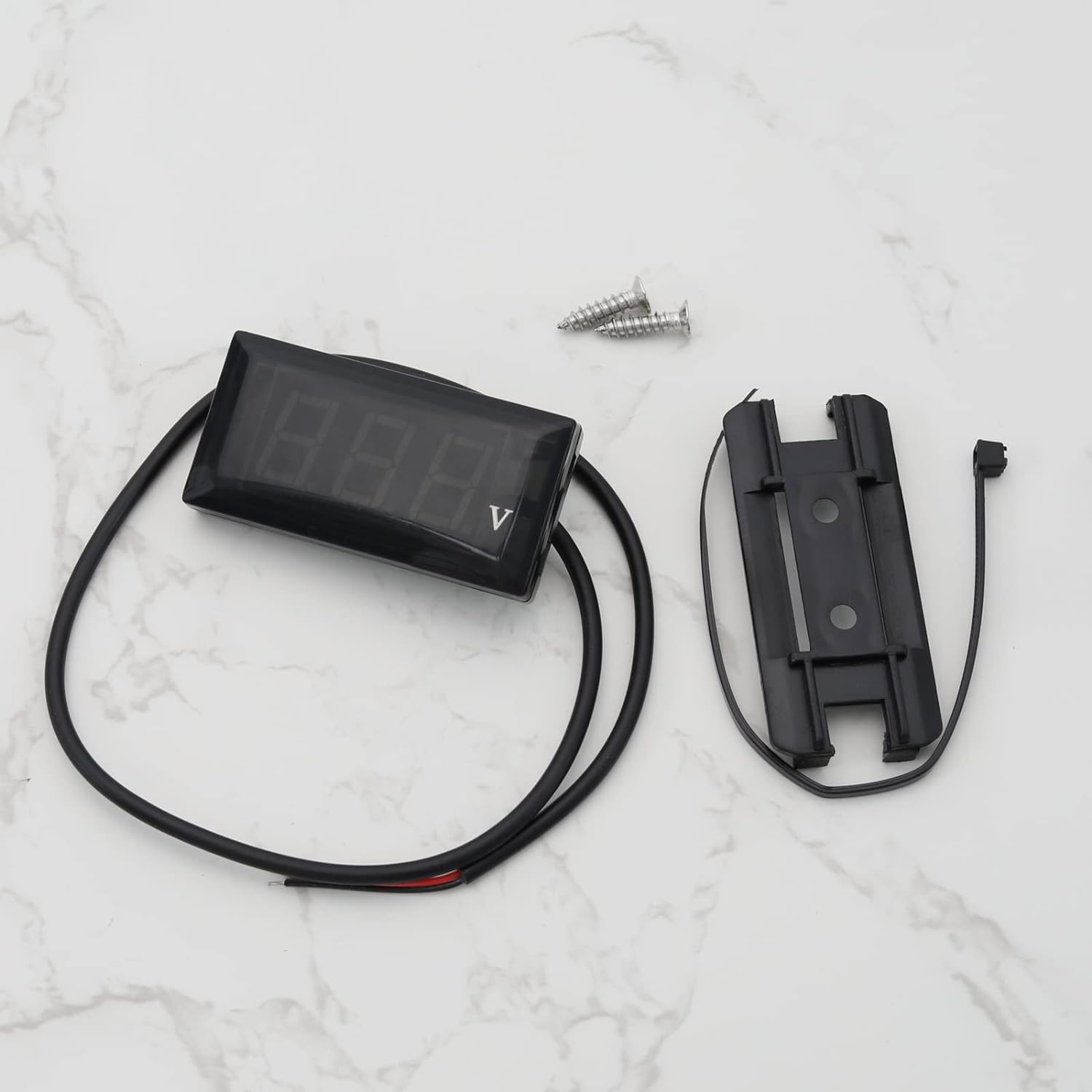 Emsea DC 12V LED Digital Display Modified Voltmeter - Mini Waterproof Accessory for Automobile, Motorcycle, Bicycle - Blue image number 2