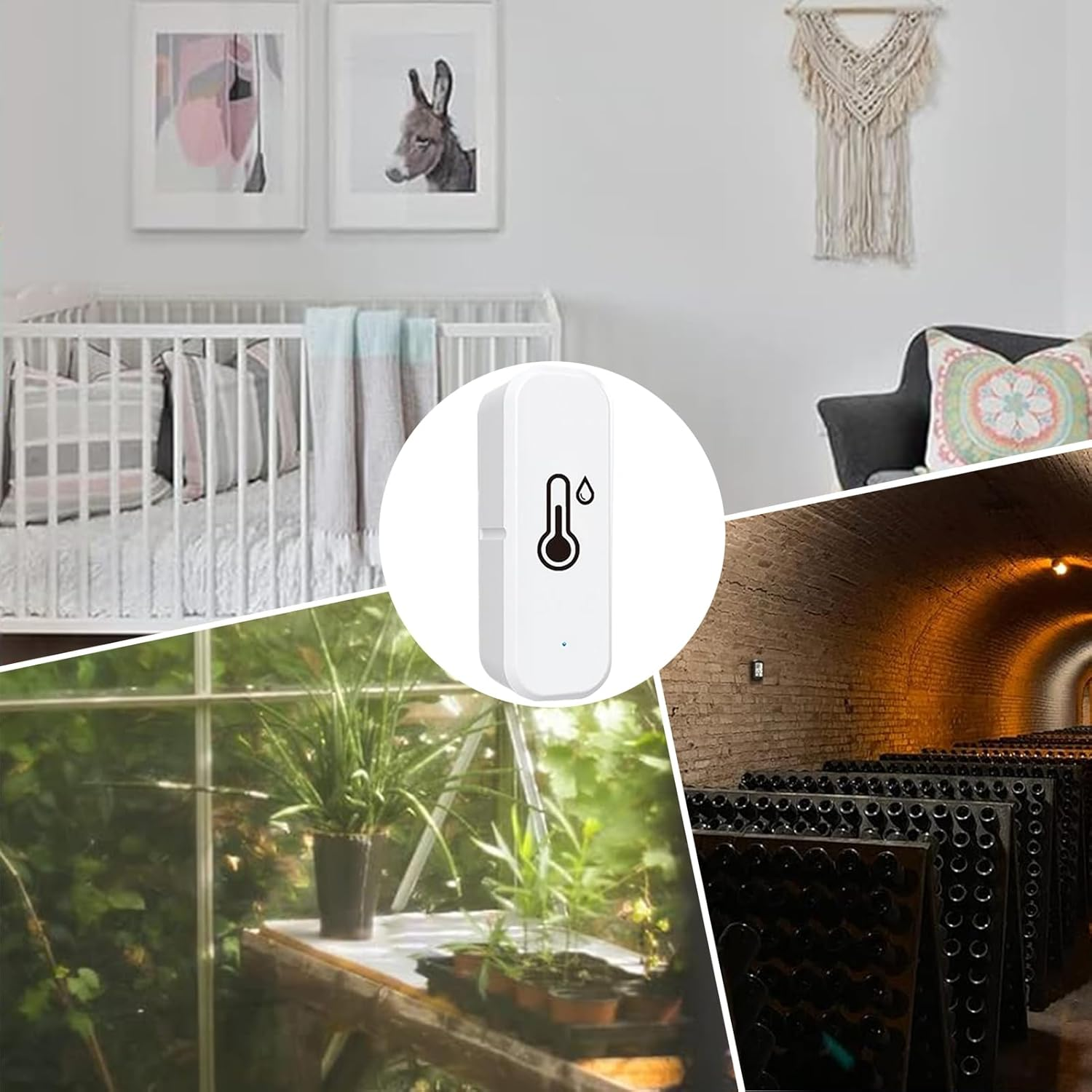 Wi-Fi Temperature Monitor - 7X2.5X2Cm 2.76X0.98X0.79 Inches Wi-Fi Thermometer, Remote Monitor, Data Export High-Accuracy Digital Hygrometer with Long Battery Life | (App Alert) Home Automation Device image number 6