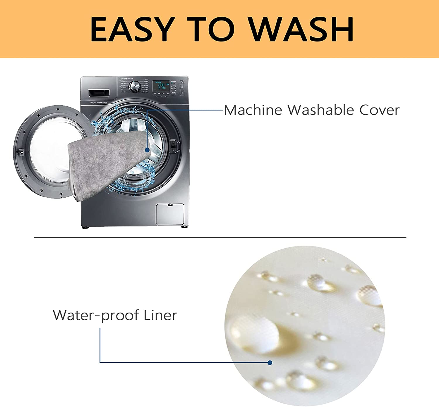 EMPSIGN Stylish Dog Bed Mat Dog Crate Pad Mattress Reversible (Cool and Warm), Water Proof Linings, Removable Machine Washable Cover, Firm Support Pet Crate Bed for Small to Xx-Large Dogs, Grey image number 3