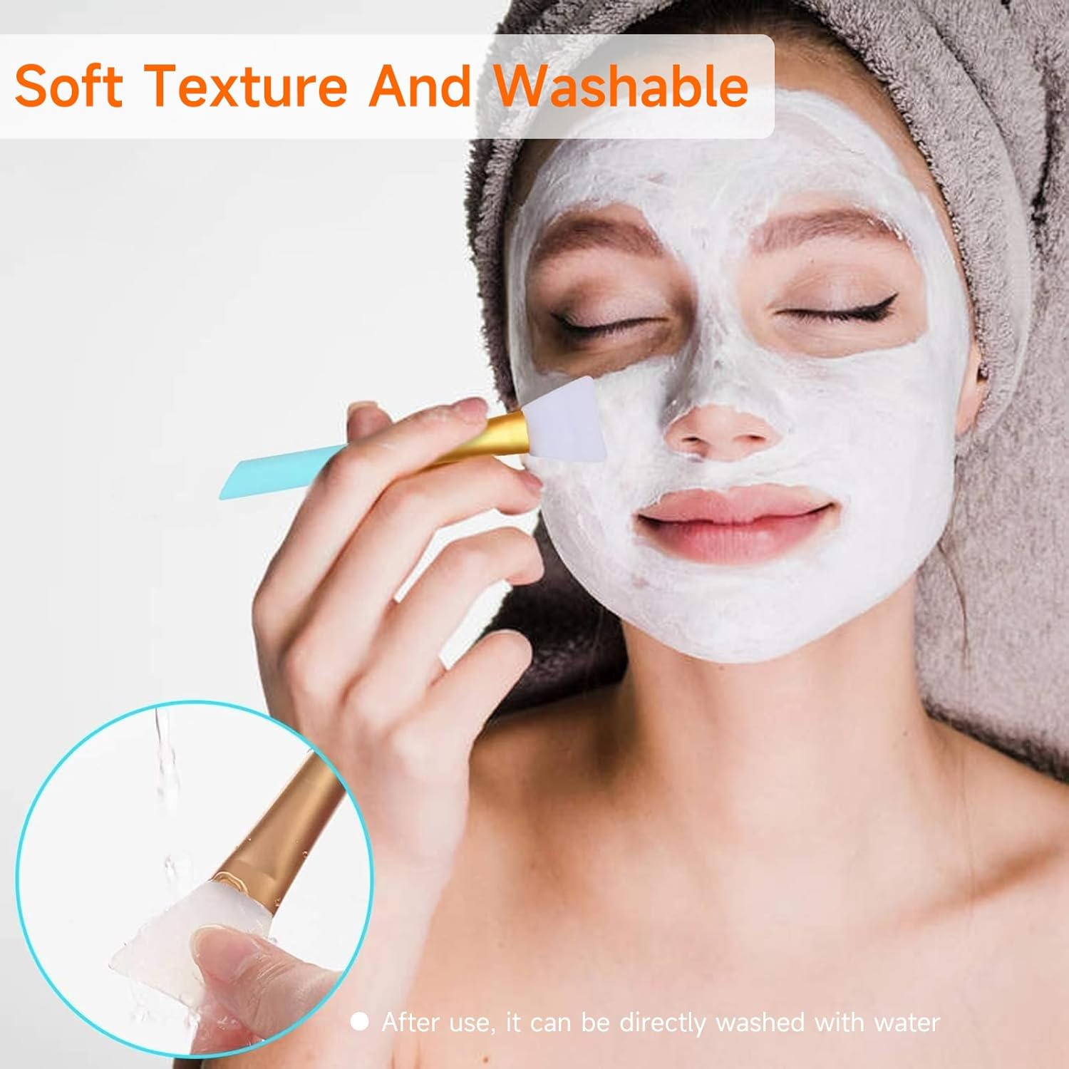 LMXMGRG 6Pcs Silicone Face Scrubber Kit Facial Cleansing Brush Manual with Lip Exfoliator Brush Face Mask Brush for Skin Care image number 5