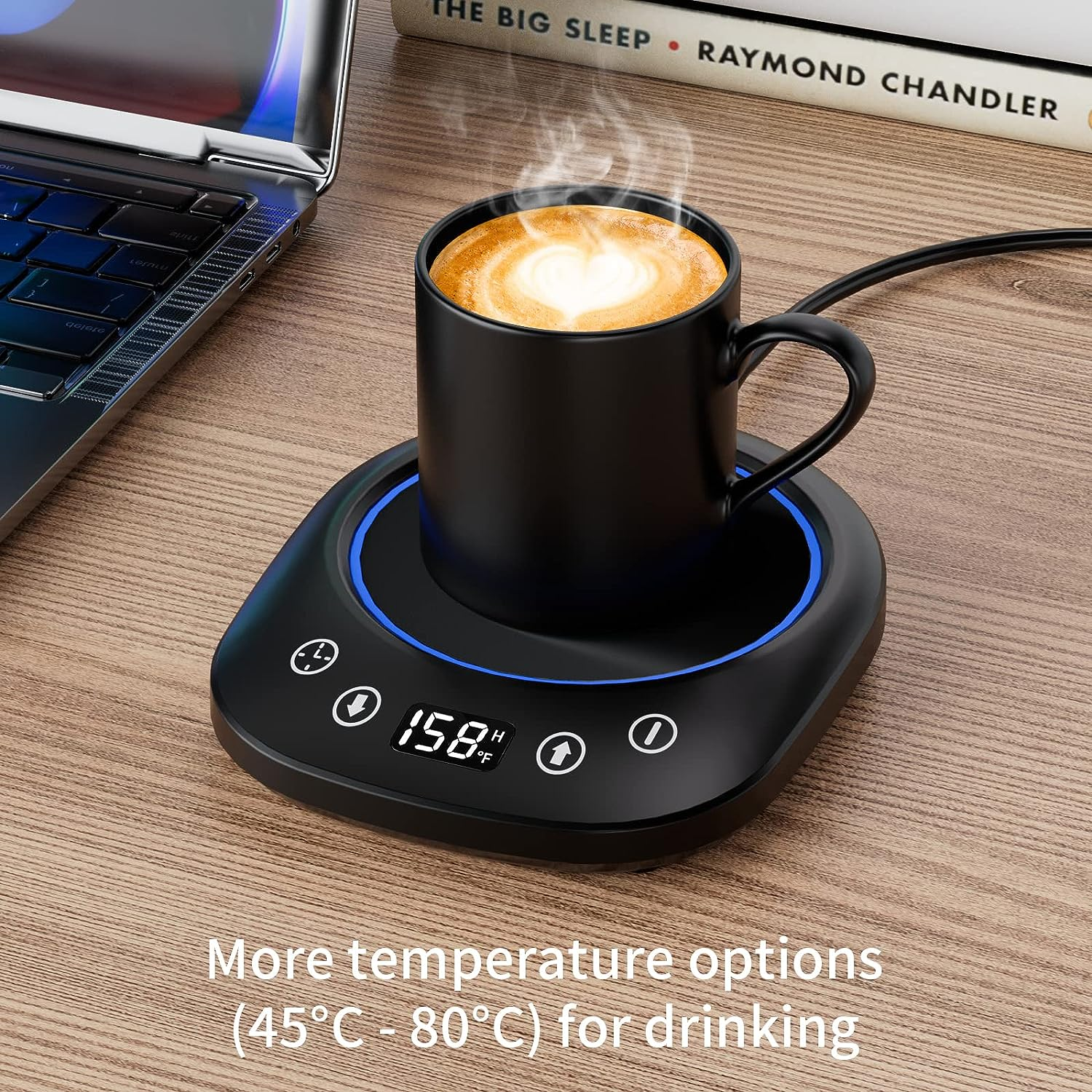 Coffee Mug Warmer Electric Cup Warmer for Office Desk Use Auto Shut off Temperature Settings 9 Hour Timer Settings Smart Coffee Warmer Plate Milk Tea Water(No Cup)