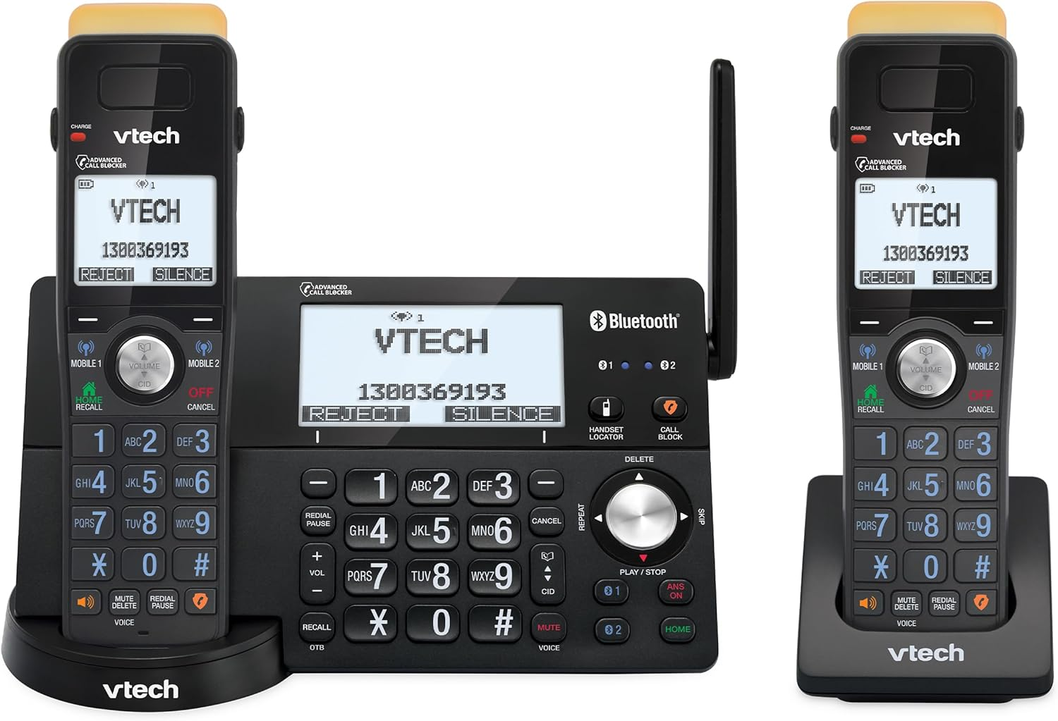 Vtech CLS21251 2-Handset Super Long Range Expandable DECT Cordless Phone with Handsfree Speakerphone, 200 Name and Number Phonebook, 10 Last Number Redial, Volume Booster, up to 22 Hours Talk Time image number 4