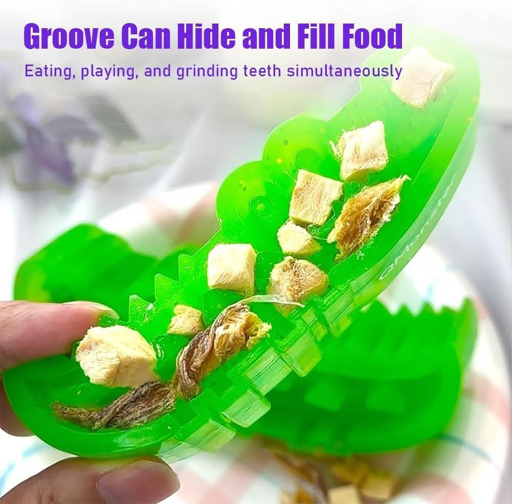 Emesak Slow Feed Chew and Fetch Crocodile, Dog Slow Feeder Puzzle Toy, for Snack Stash & Play, Alligator Dogs Chew Toy for Large, Medium & Small Dogs Teeth Cleaning (Small4.72In) - Large6.3In image number 6