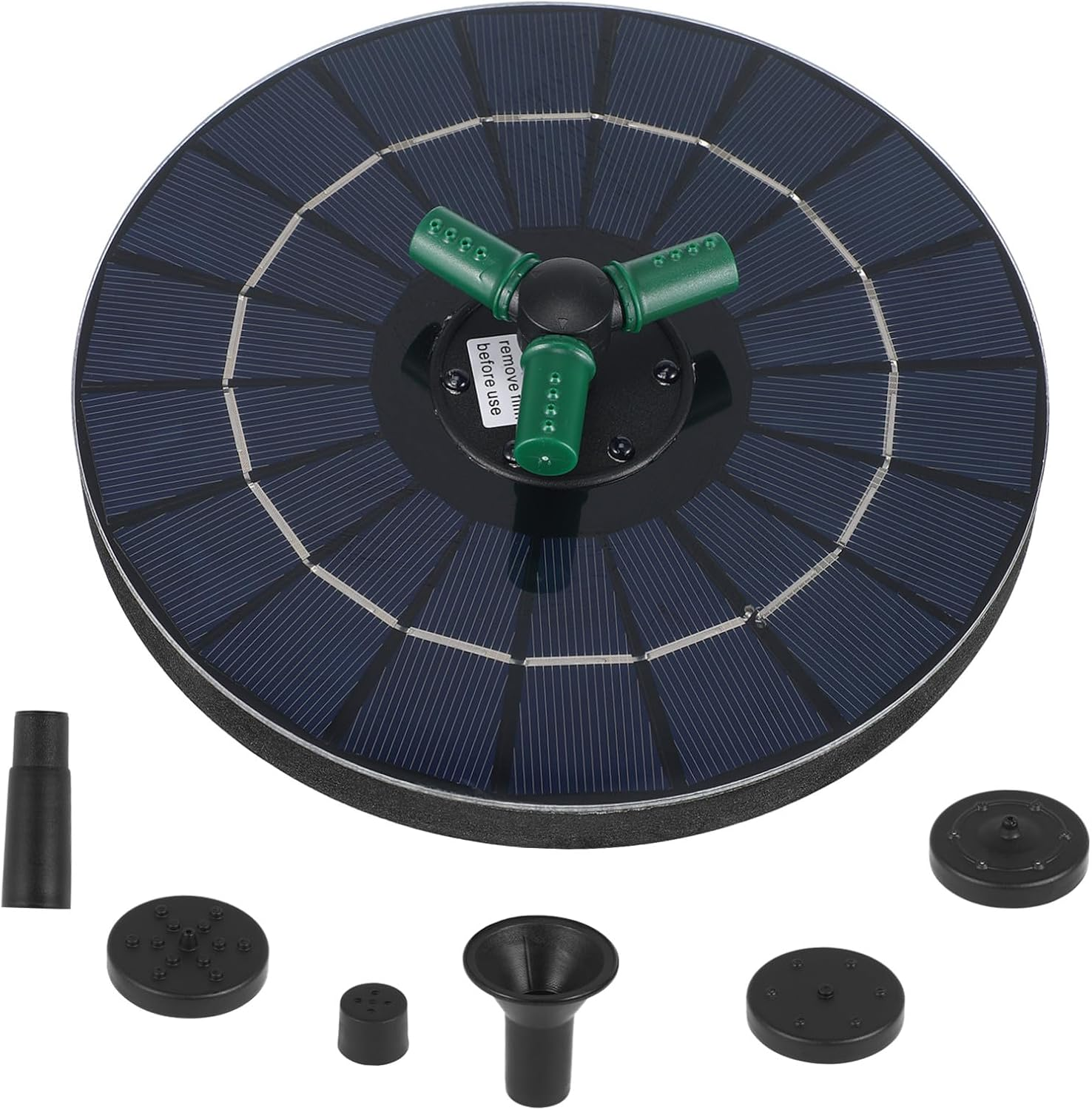 ARTIBETTER Upgraded Solar Powered Fountain Pump with LED Lights Multiple Heads Water Shortage Protection for Outdoor Garden Bird Bath and Pool Decor Battery Storage image number 1