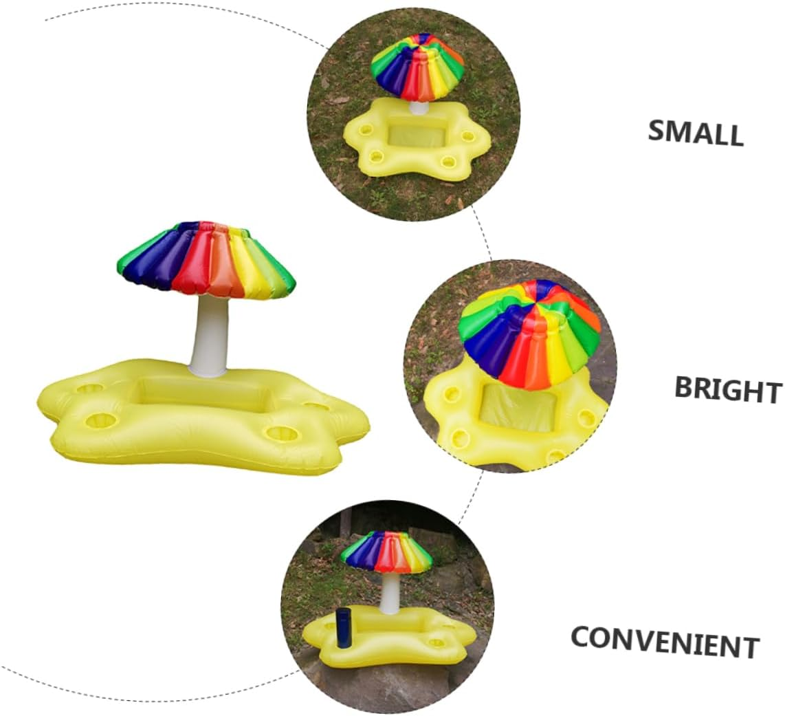 Inflatable Drink Float Pool Party Supplies Floating Drink Holder Rainbow Cloud Sunshade Tray Water Toy Cooler for Outdoor Swimming Pool Entertainment image number 6