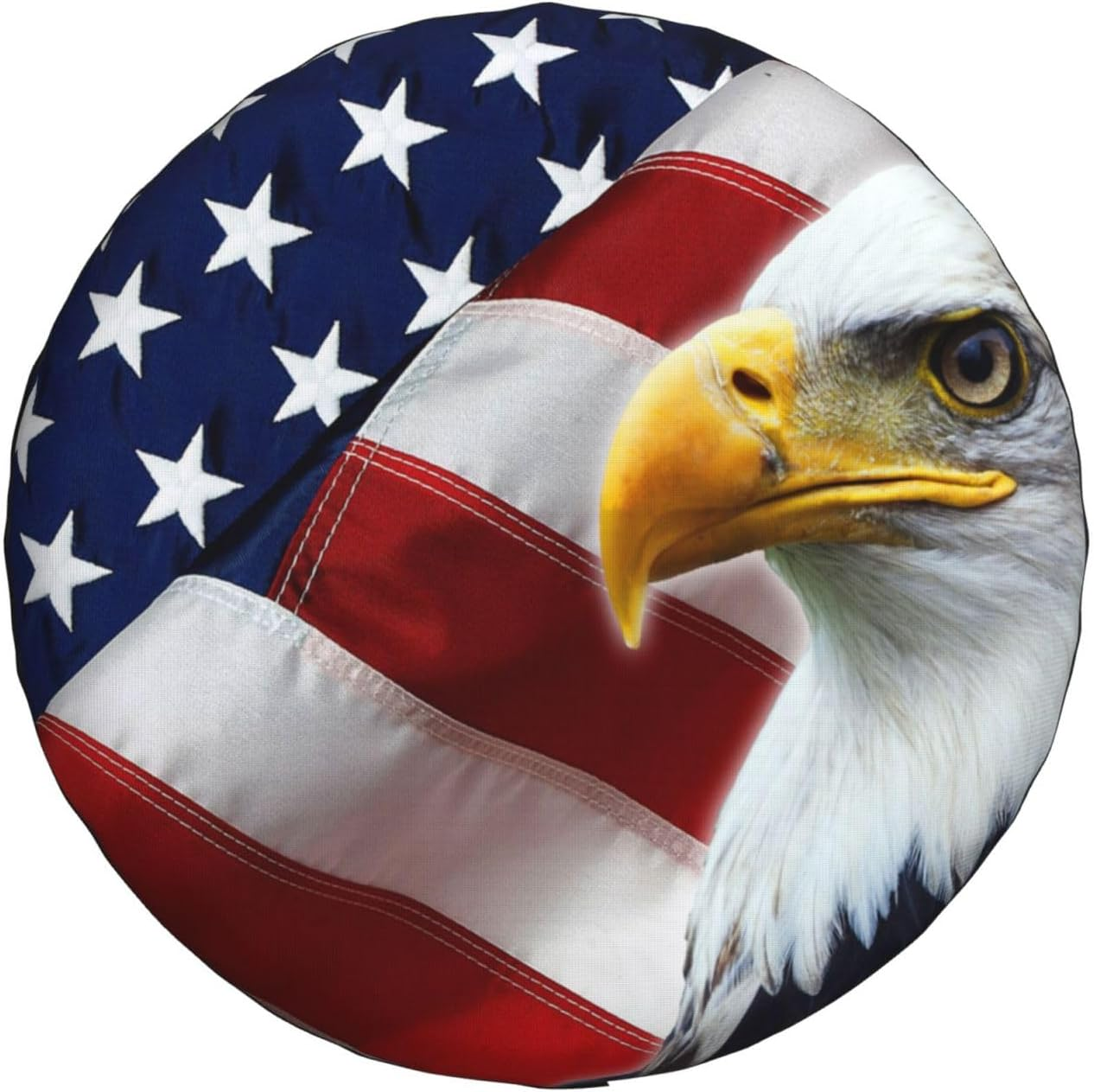Universal Replacement Wheel Cover North American Bald Eagle US Flag Waterproof Dustproof Trailer RV SUV SUV 14" image number 4
