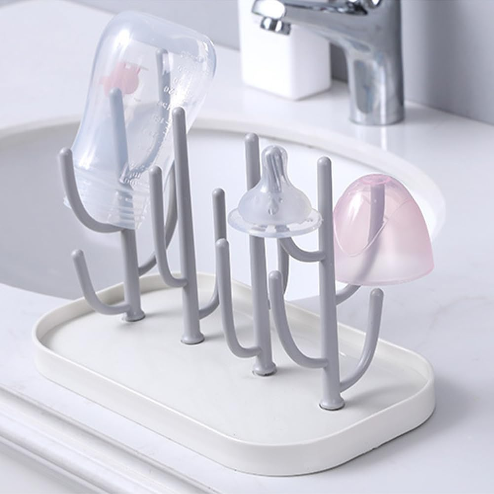 Baby Bottle Drying Rack with Base,Creative Tree Branch Baby Bottle Bottle Accessories,Dryer Holder for Bottles Teats Cups image number 6
