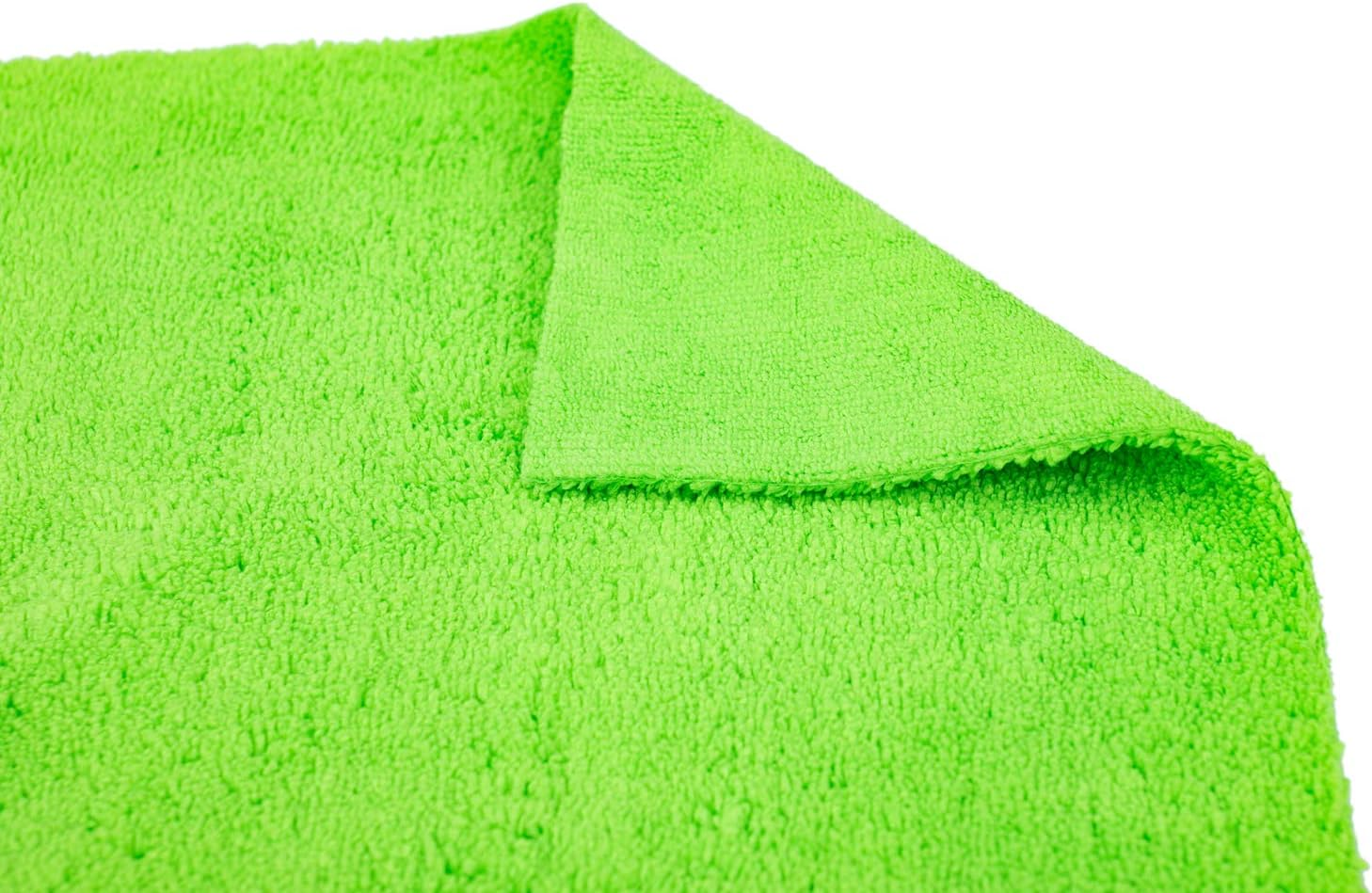 The Rag Company - Creature Edgeless Auto Detailing Towels (10-Pack) Professional 70/30 Blend, Dual-Pile Plush Microfiber, Buffing & Polishing, 420Gsm, 16In X 16In, Lime Green image number 3
