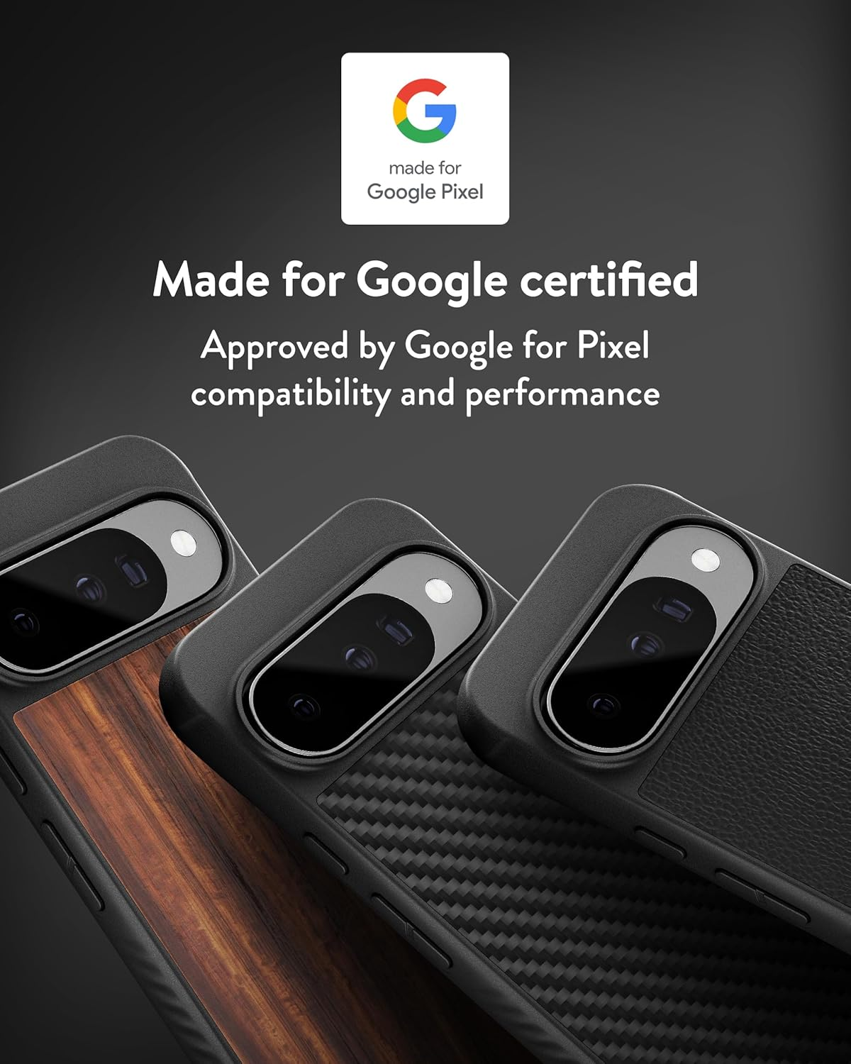 Mous for Google Pixel 10/10 Pro (2025) Case, Compatible with Qi2 Magsafe and Pixelsnap - Limitless - Protective Pixel 10/10 Pro Walnut Case - Shockproof Phone Cover, Brown