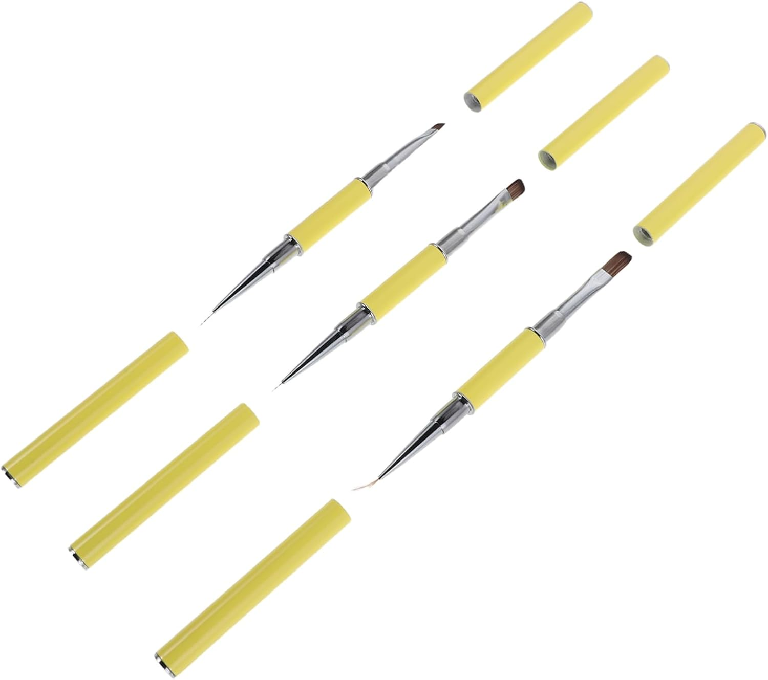 3Pcs Double Ended Nail Art Brushes Fine Detail Liner Pens for Precise Line Drawing and Gradient Effects Versatile Nail Brush Tools for Salon and Personal Manicure Designs