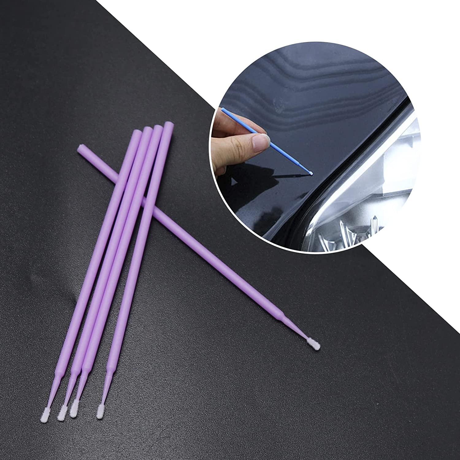 200 Pcs Touch up Paint Brushes,Disposable Micro Paint Chip Repair Applicators for Automotive Paint Detailing, Stone Chips,Scratches(1.0, 1.3, 1.8, 2.5MM, Multi) image number 3