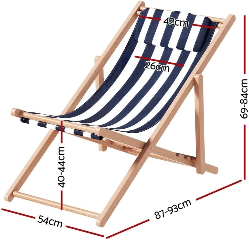 ARTISS Gardeon Outdoor Furniture Sun Lounge Beach Chairs Deck Chair Folding Wooden Patio image number 6