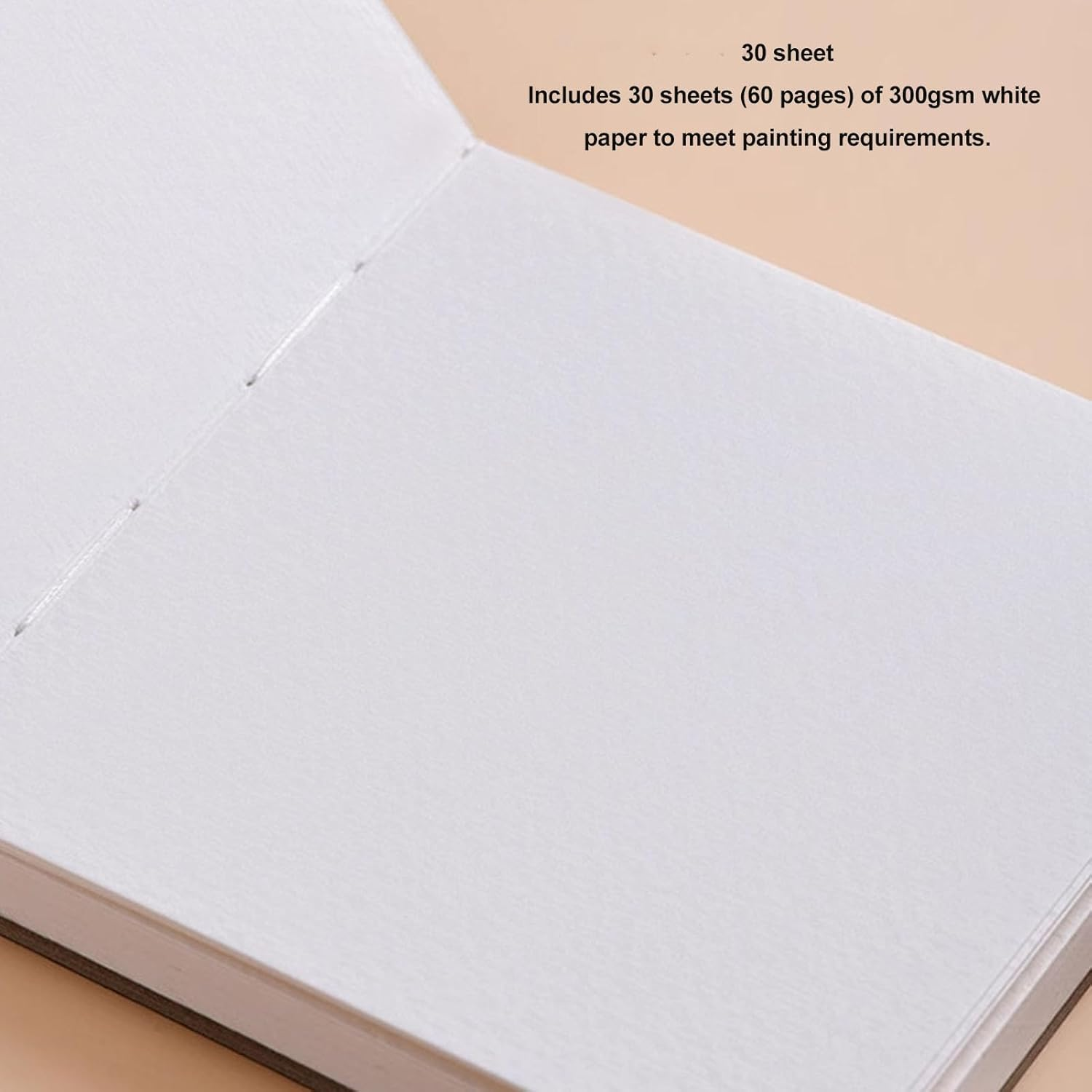 Watercolor Journal, 30 Sheets 300GSM Watercolor Paper Sketchbooks Watercolor Textured Drawing Papers for Use as Mix Media Pad on the Go (Black) - Black image number 4