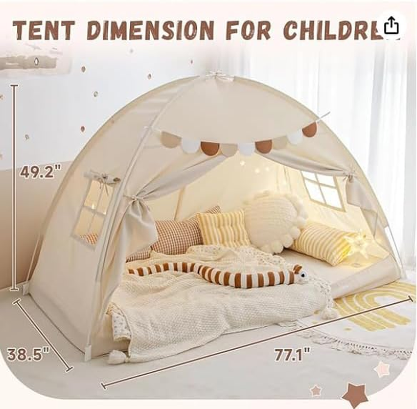 Bed Tent Floor Indoor Privacy Kids Tent on Bed Sleep inside Drafty Room, Twin Bed Tents Blackout Space Tents Indoor Canopy Tents image number 6