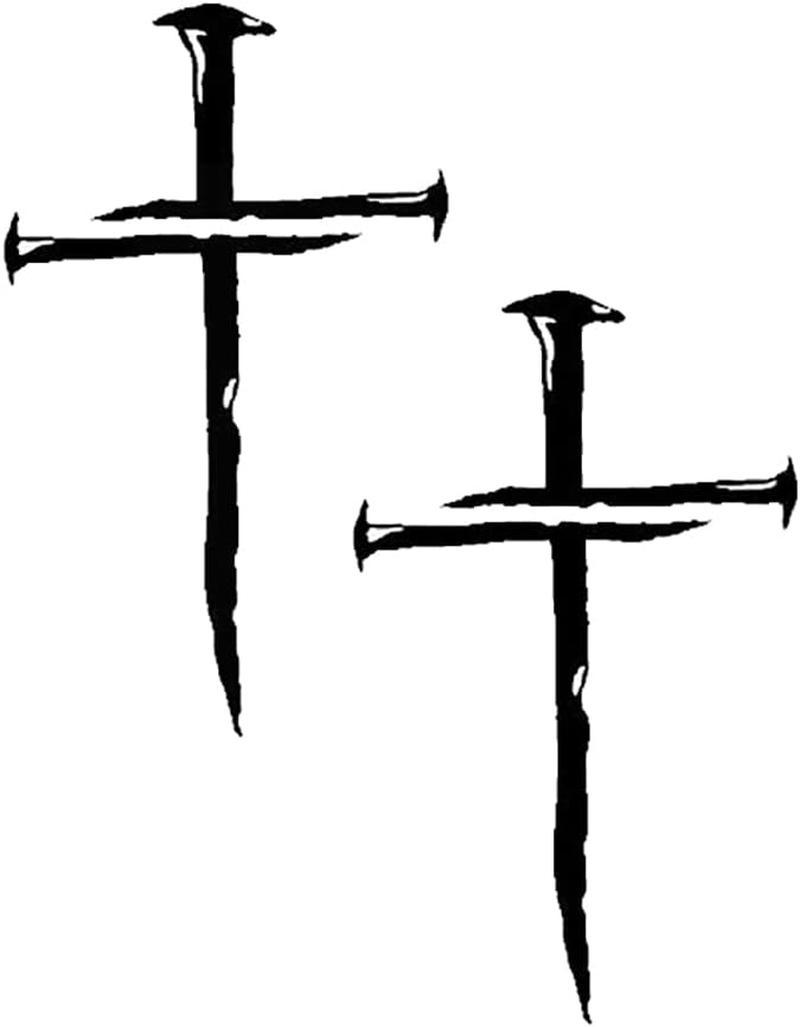 XTRAYXRAY Cross of Nails NOK Sticker Jesus Christian Car Decal Funny Window Bumper Decal Sticker Suitable for Cars, Trucks White 2Pcs