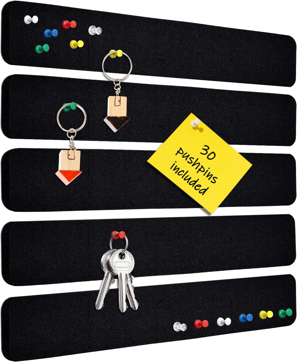 Large Cork Board Alternative, 4 Pack 12&rdquo; X 12&rdquo; Self Adhesive Felt Bulletin Board Wall Panels, Pin Board, Felt Wall Tiles for Home, Office with 40 Push Pins(Black)