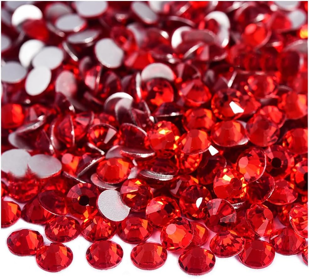 4300 Pcs Flatback round Glass Rhinestones Set for Nail, Art, Crafts, Makeup, Tumblers Glitter (Red SS6-8-12/2-2.4- 3.1Mm) - Crystal Ss6-8-12/2-2.4- 3.1Mm image number 6