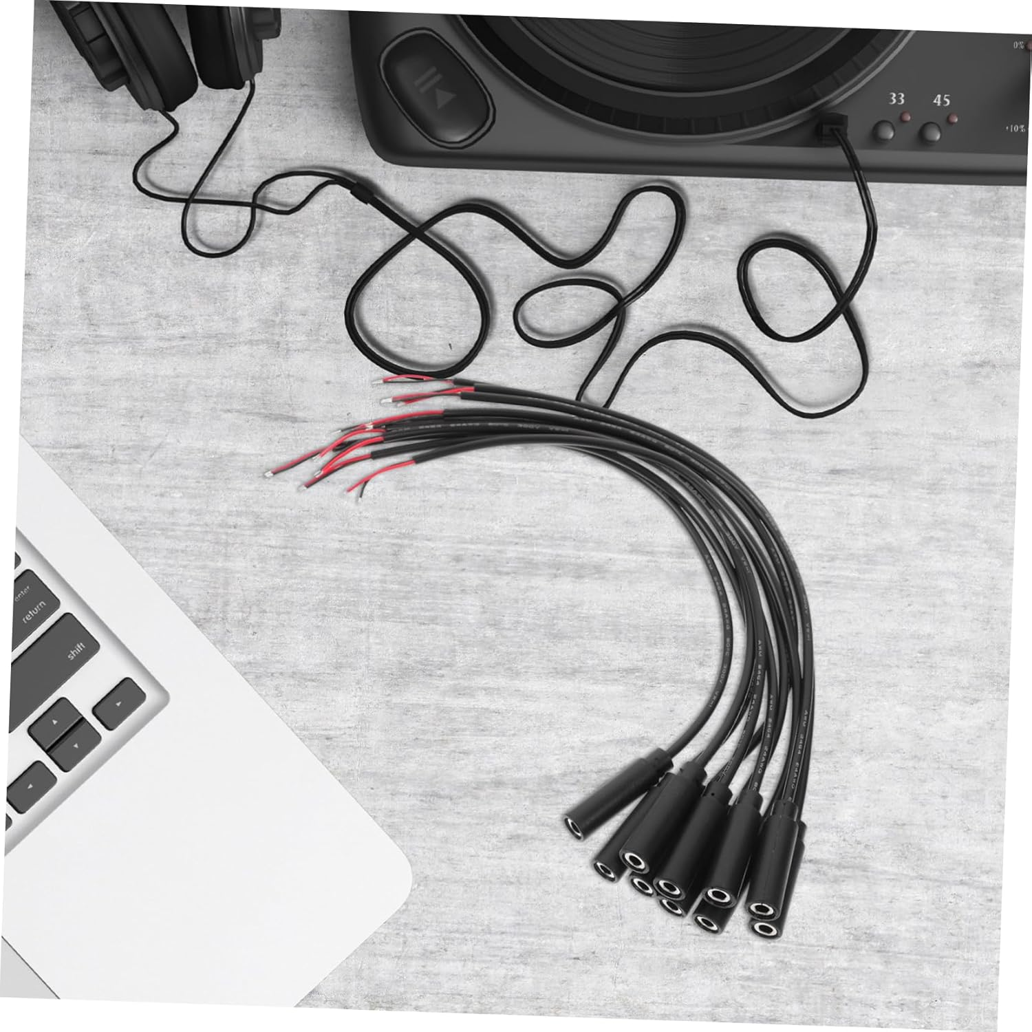 Tofficu 10Pcs Female Plug to Bare Wire Audio Cable Durable Mono Plug Jack Connector for Headphones Earphones Microphones and Media Players for Cable Repair image number 4