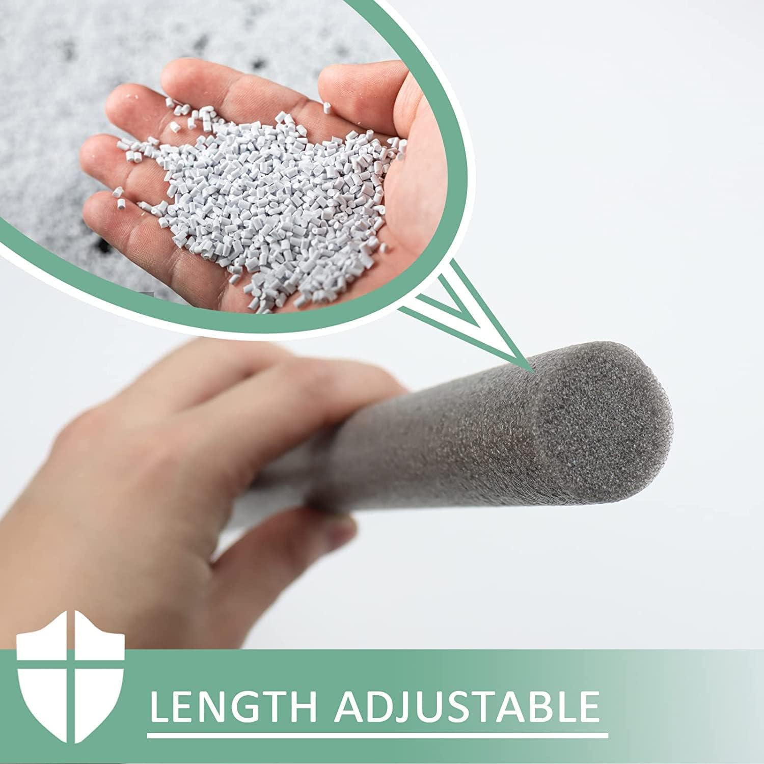 1 Pack Twin Door Draft Stoppers, 96CM Double Side Door Draft, Tailorable Noise Blocker Reduction Windshield under Door Bottom Seal Strip Energy Saving for Bottom of Doors(Grey) image number 3