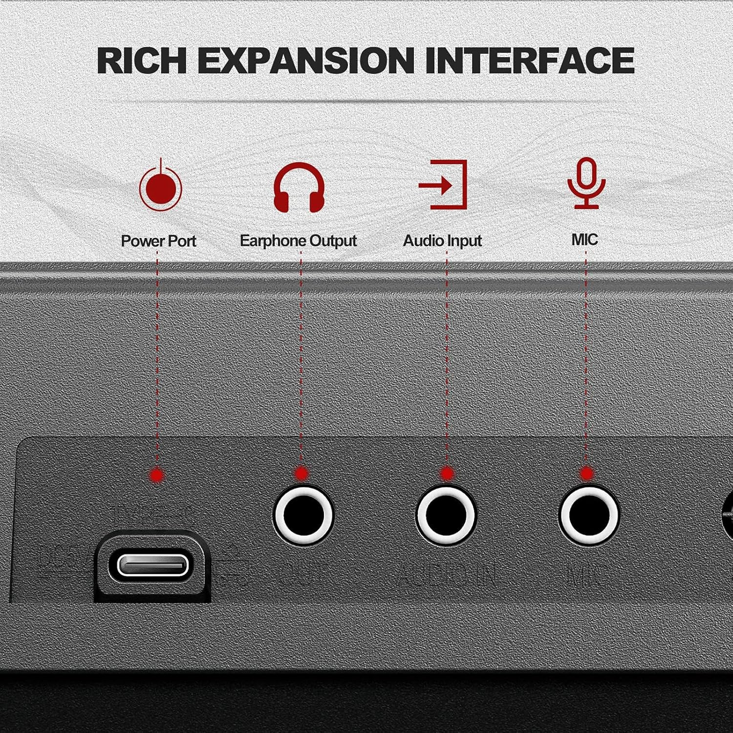 UMOMO 61 Keys Electronic Piano Keyboard with H Piano Stand, Portable Digital Keyboard with Microphone, Music Stand, Adaptor Power for Beginner, Black image number 2